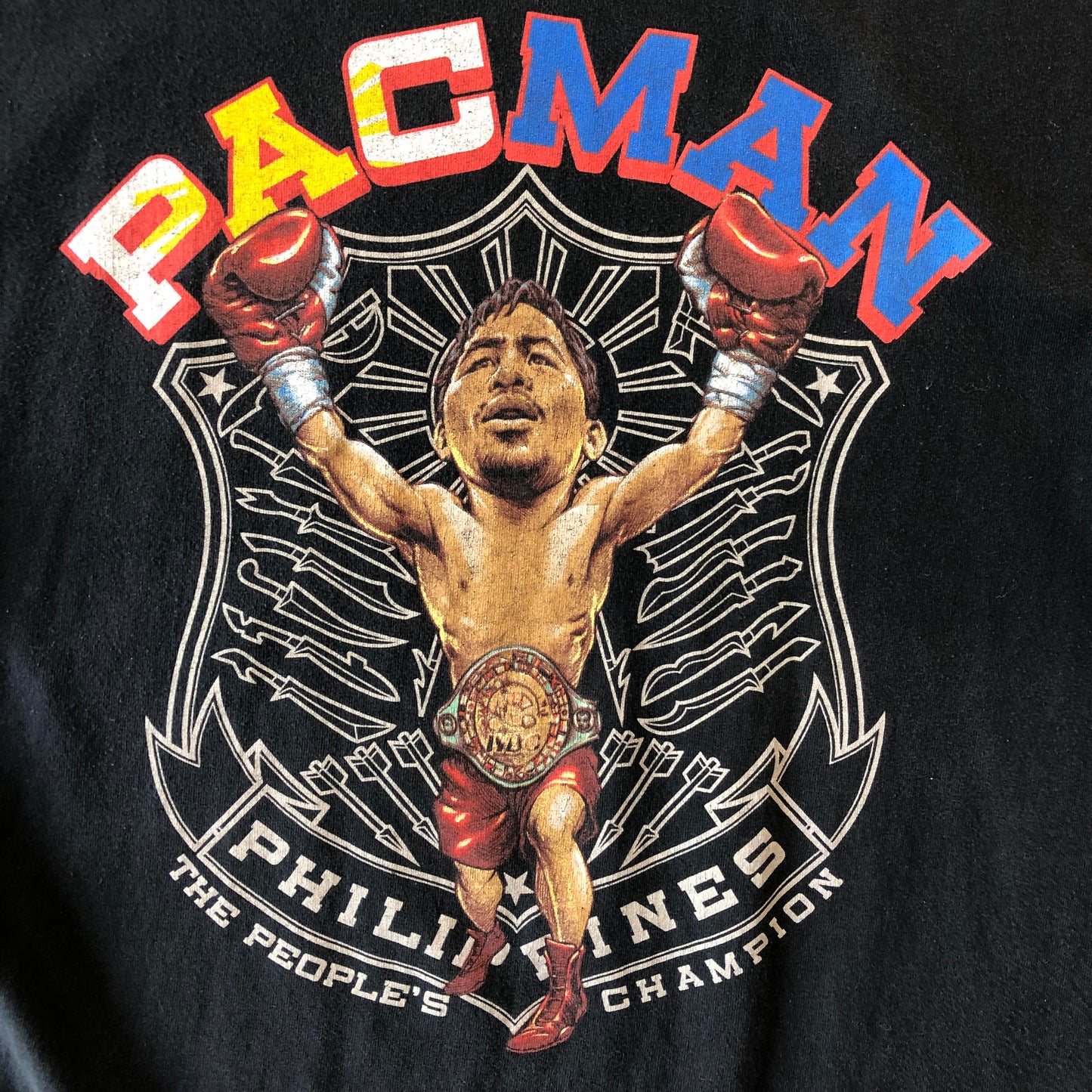 Vintage Manny Pacquiao Pacman Phillipines The Peoples Champion T Shirt L