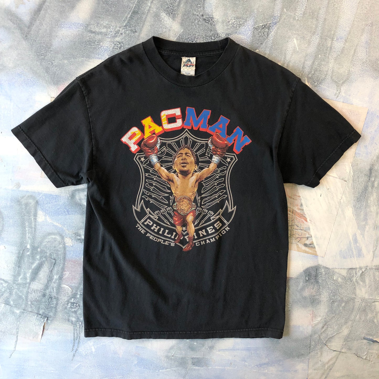 Vintage Manny Pacquiao Pacman Phillipines The Peoples Champion T Shirt L