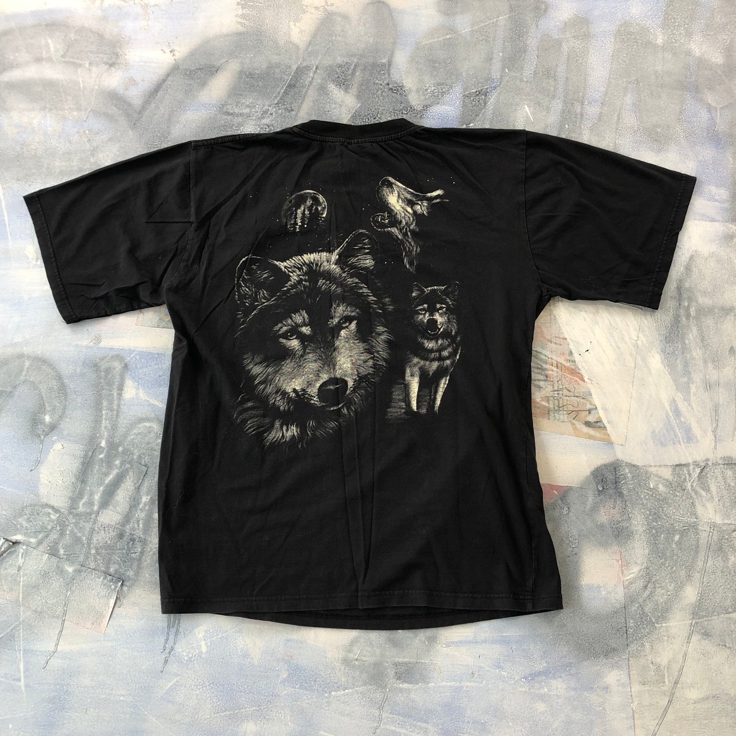 Vintage Y2K Metal Heaven Wolf Pack T Shirt XL