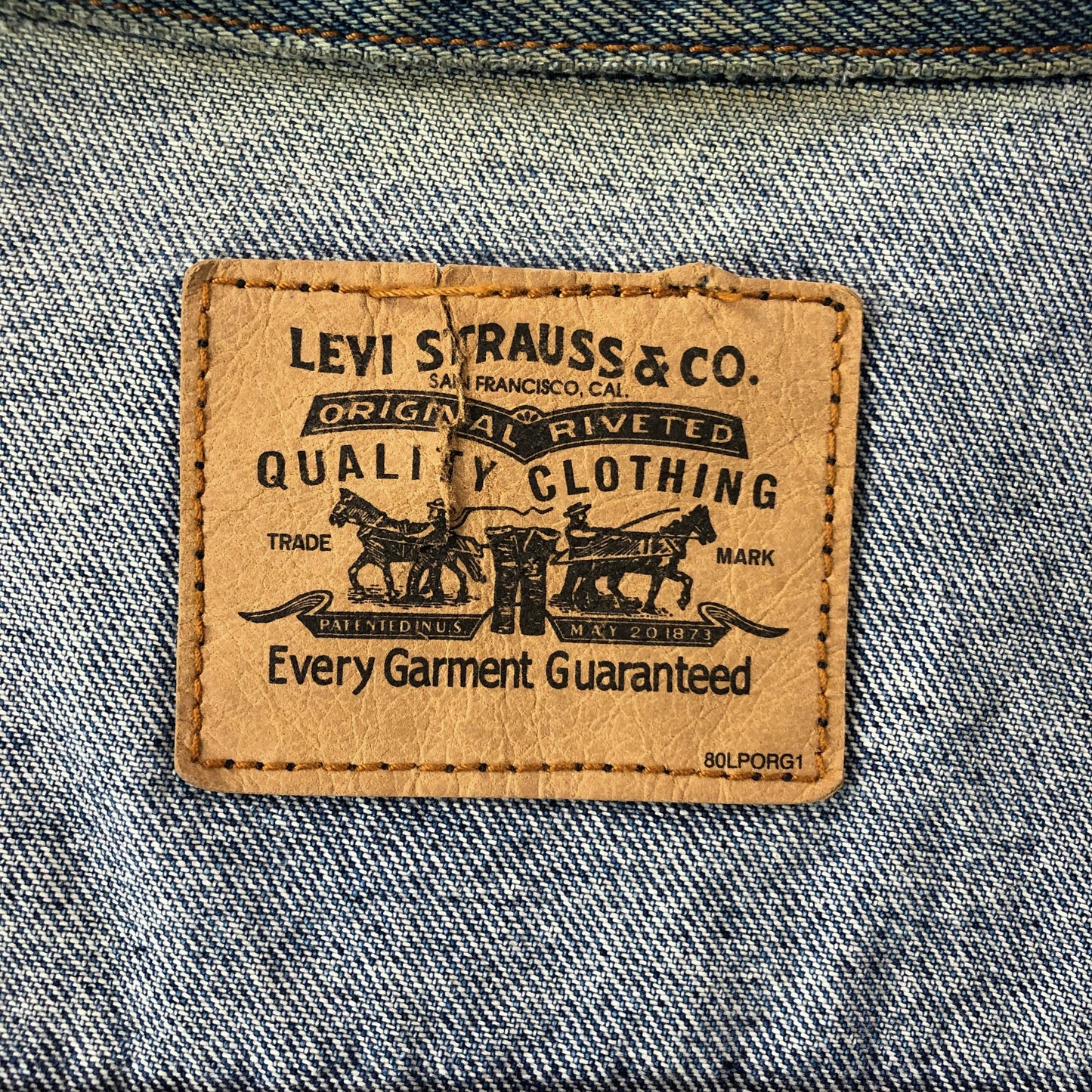 Vintage Levis Orange Tab Denim Button Jacket L