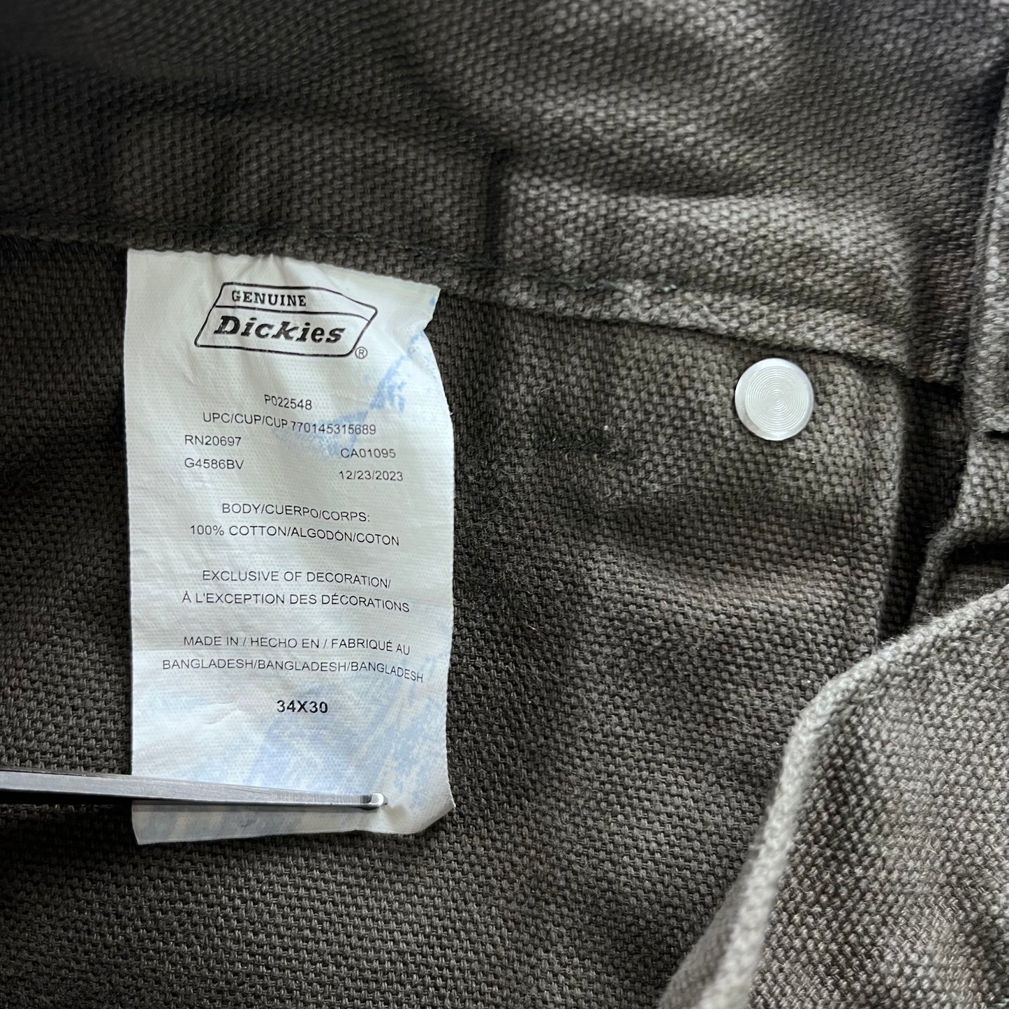 Dickies Double Knee Cargo Workwear Jean W34