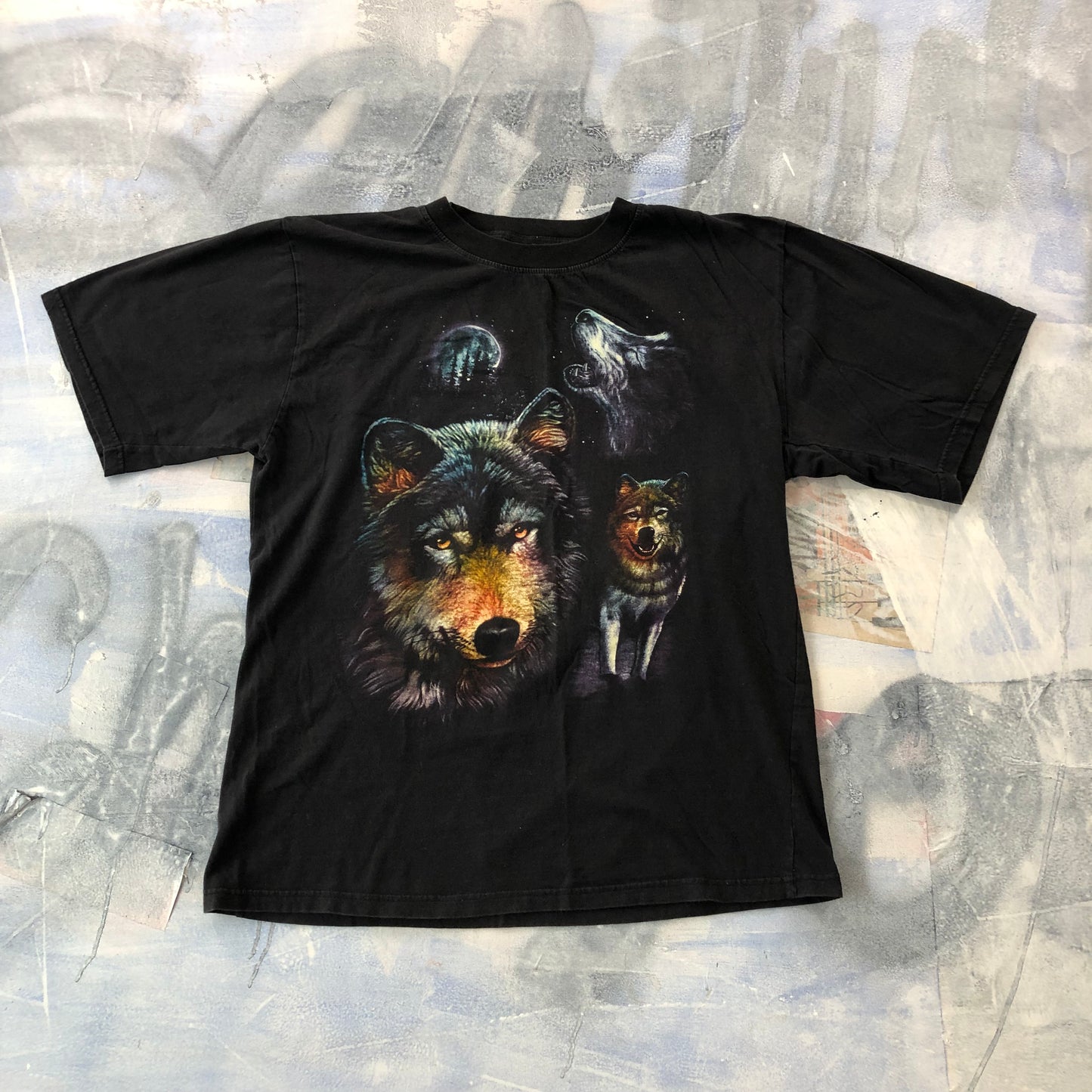 Vintage Y2K Metal Heaven Wolf Pack T Shirt XL