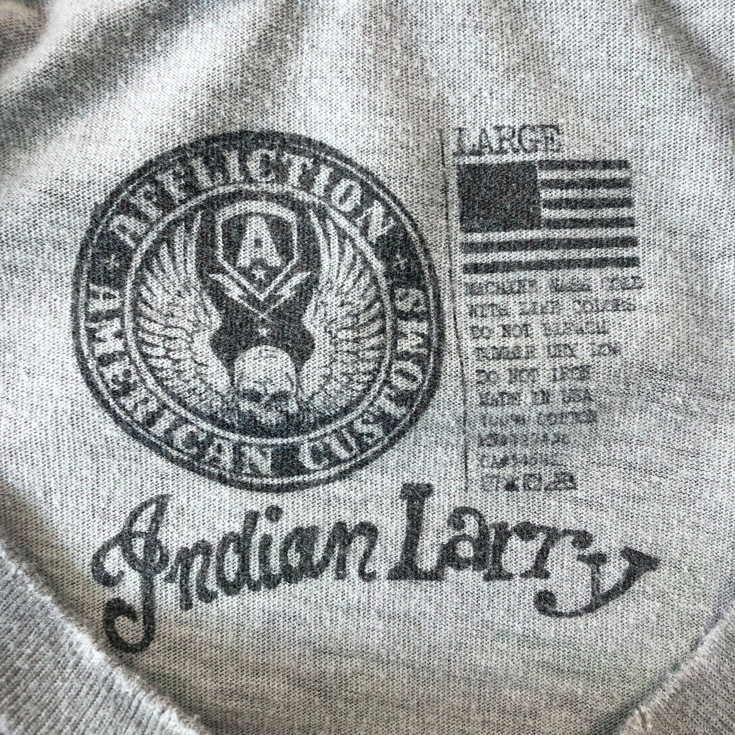 Vintage Y2K Affliction Indian Larry American Customs Motorcycle T Shirt L