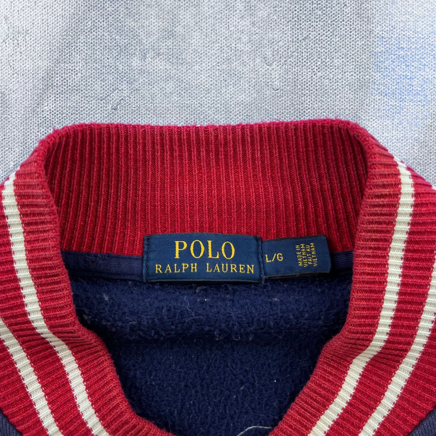 Polo Ralph Lauren New York Varsity Letterman Button Sweatshirt L