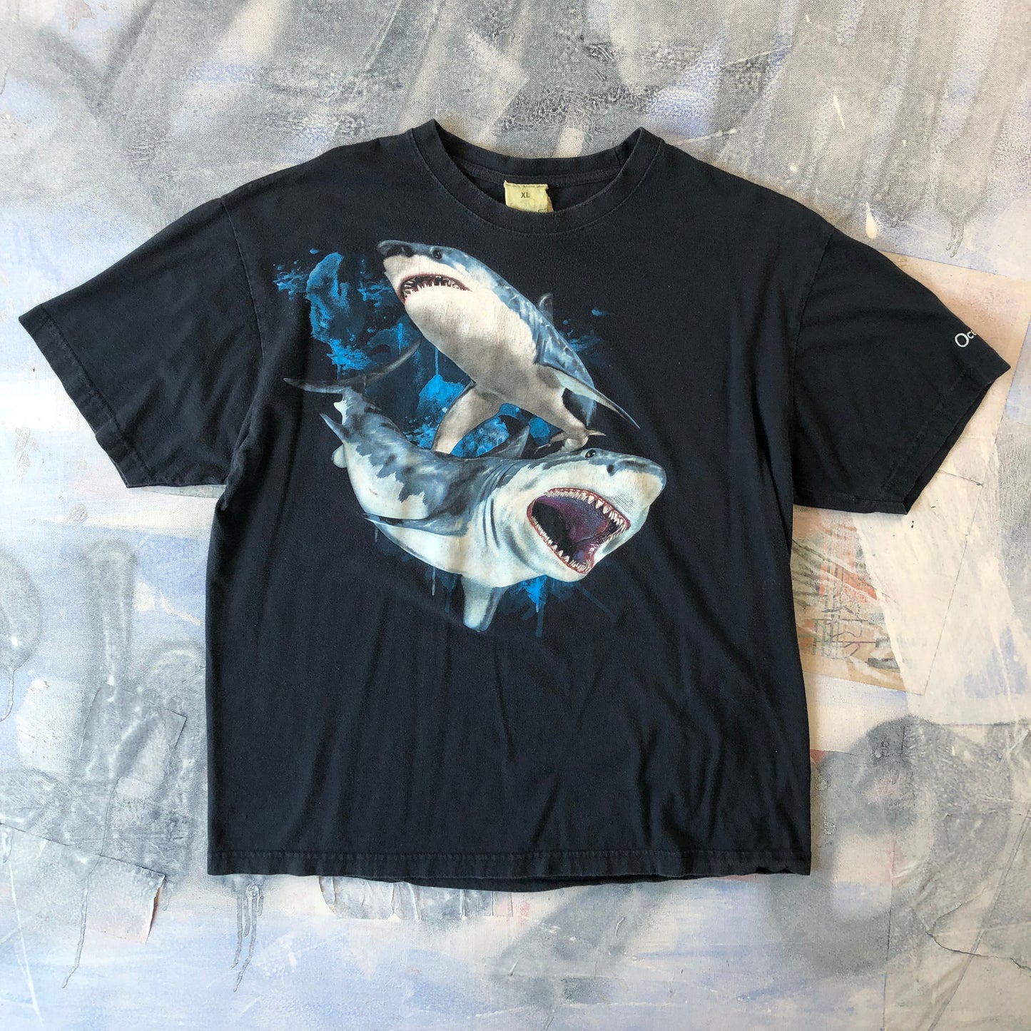Vintage Ralf Nature Oceangraphic Valencia Sharks T Shirt XL