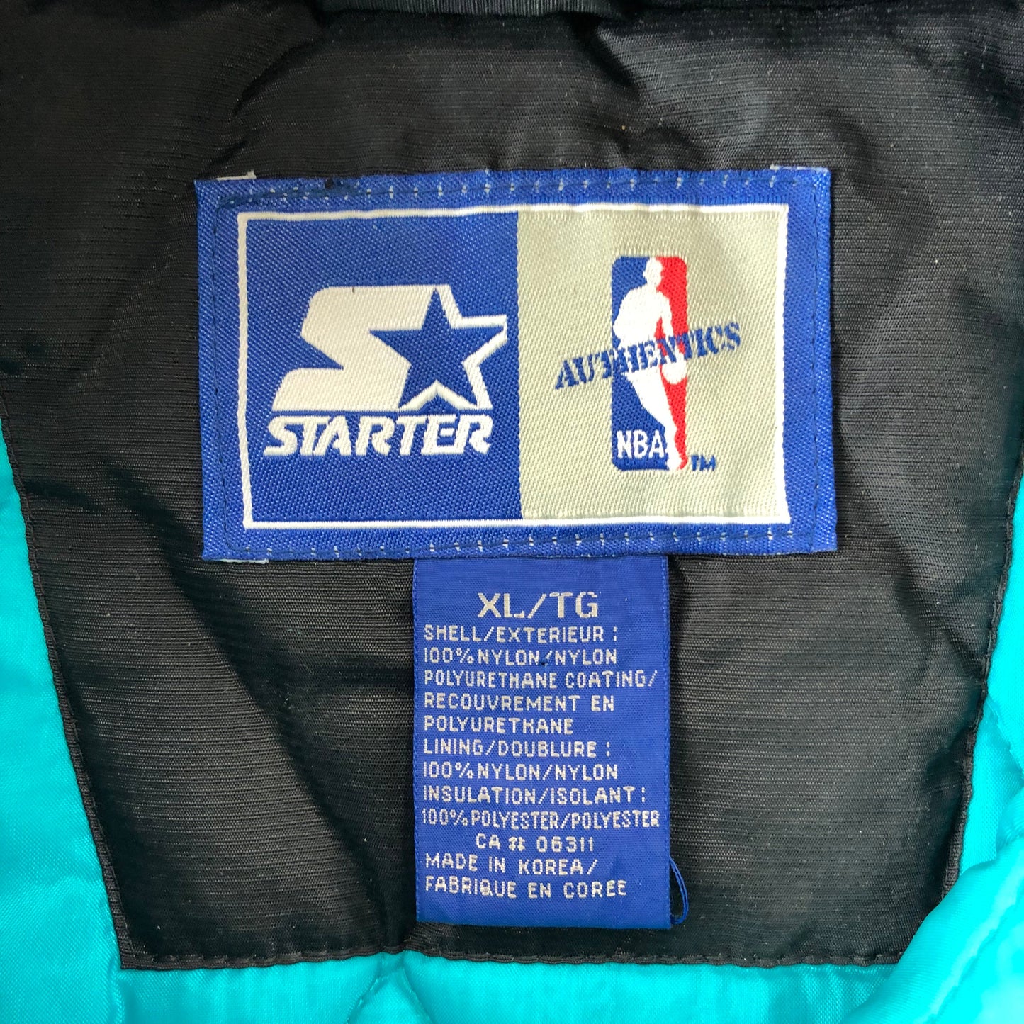 Vintage 90s Starter NBA Vancouver Grizzlies Puffer Quarter Zip Jacket XL