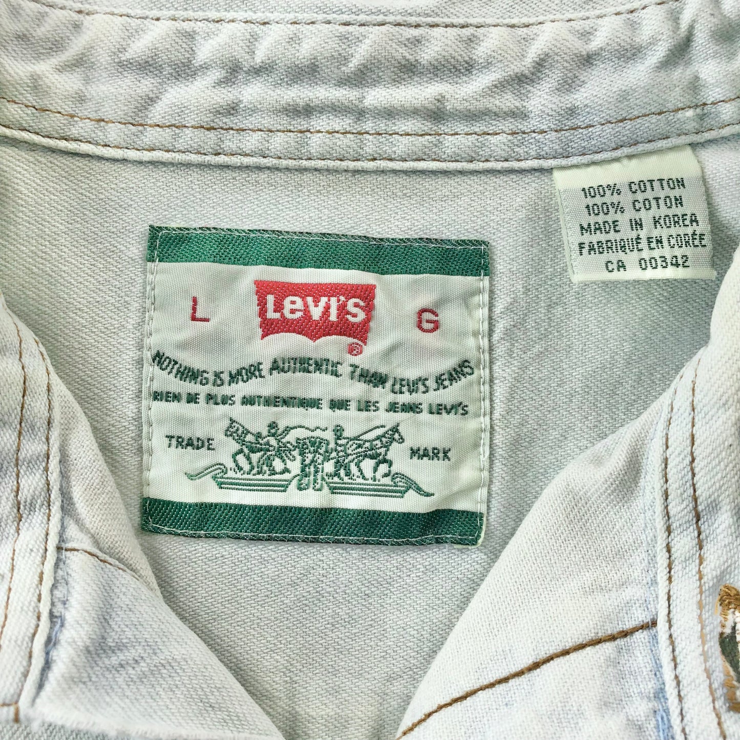 Vintage 90s Levis Denim Button Shirt L