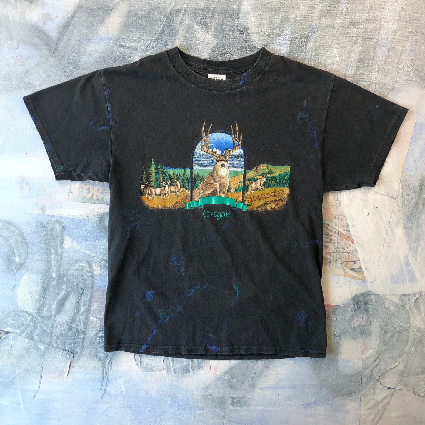 Vintage Oregon Deer Graphic T Shirt L