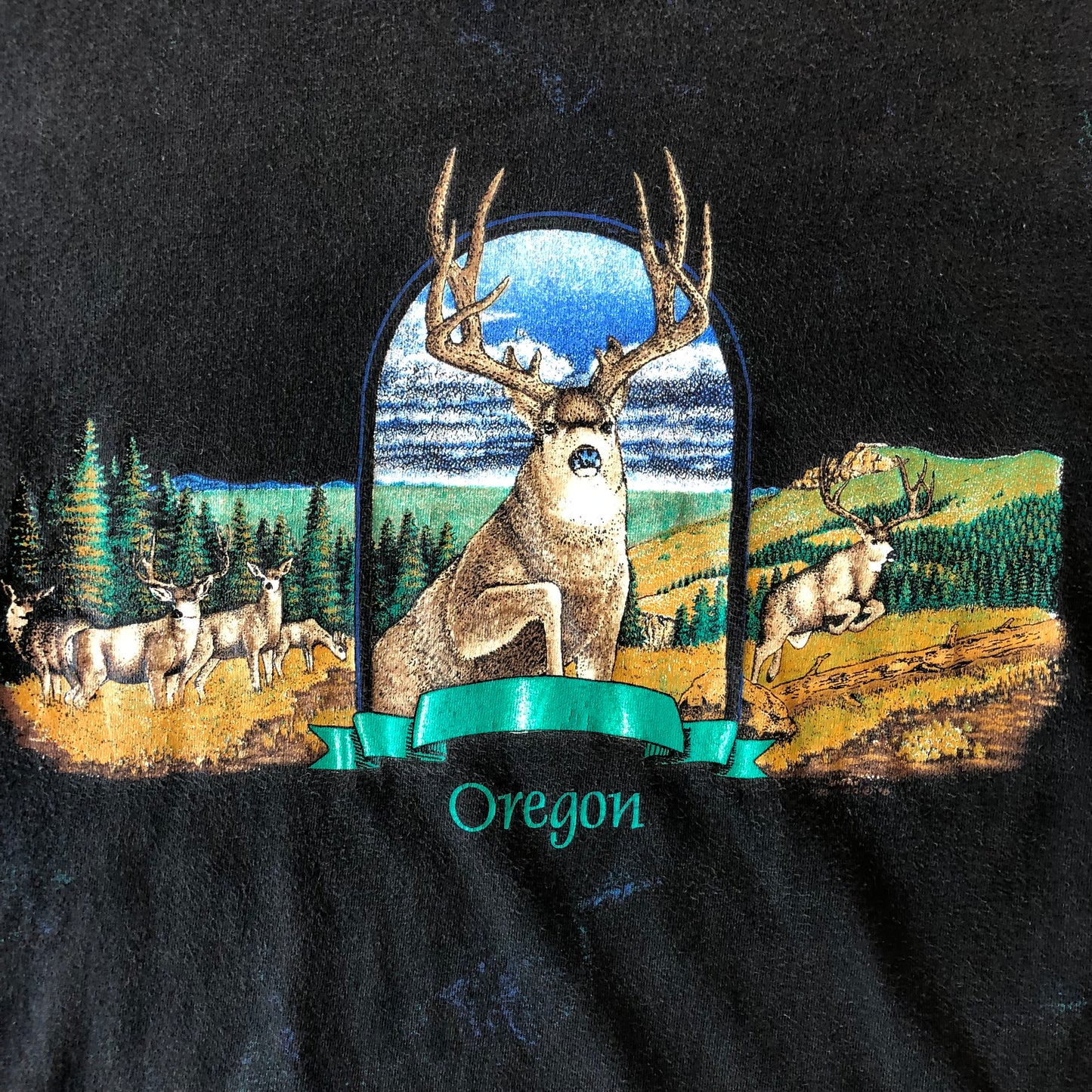 Vintage Oregon Deer Graphic T Shirt L