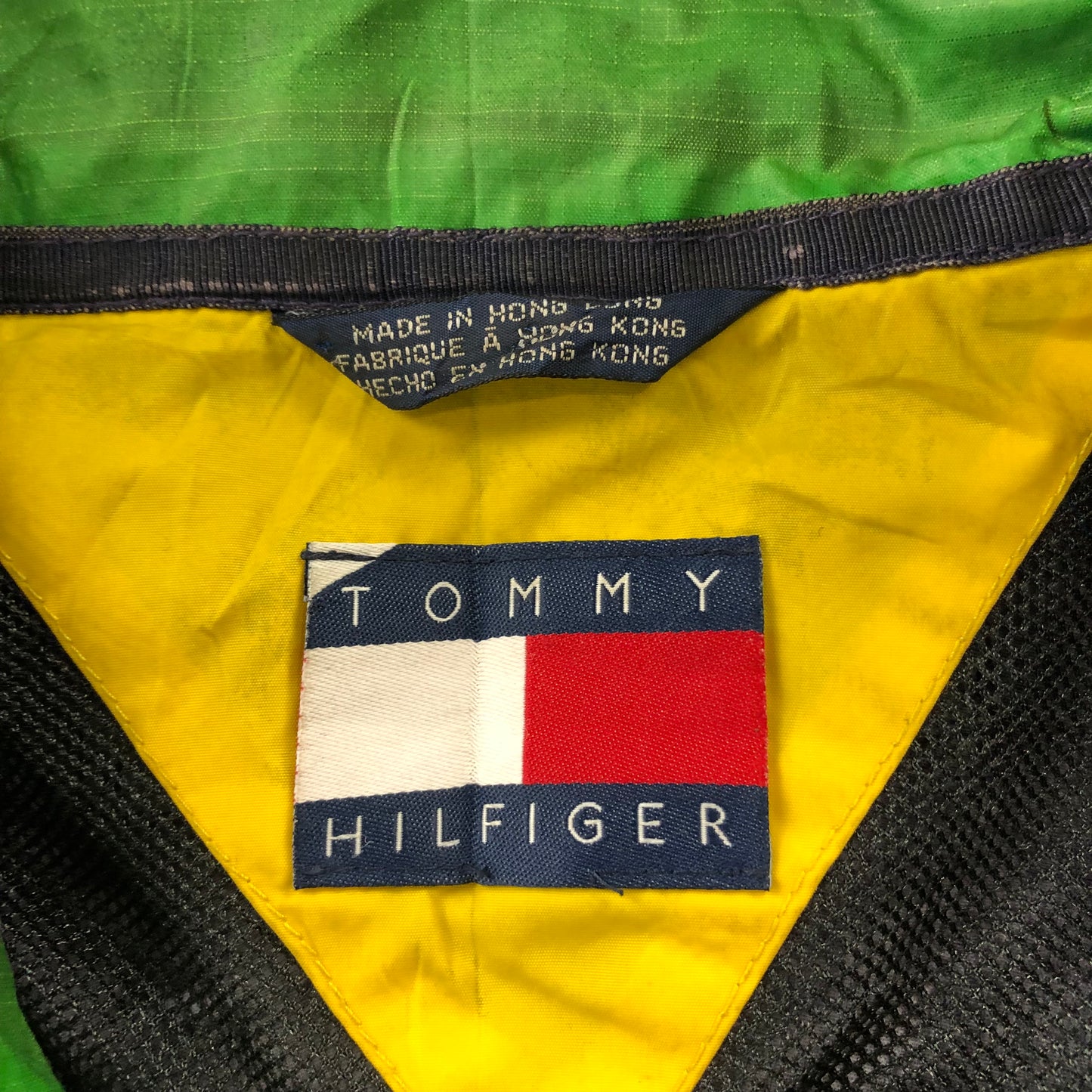 Vintage 90s Tommy Hilfiger Grunge Color Block Windbreaker Jacket XL