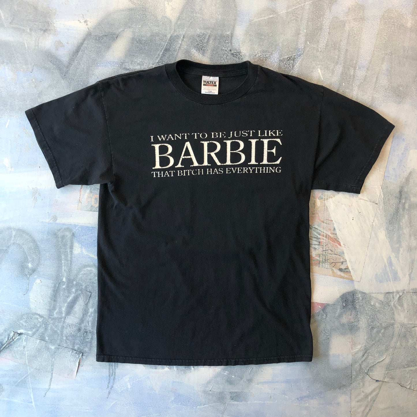 Vintage 90s I Want To Be Like Barbie T Shirt L