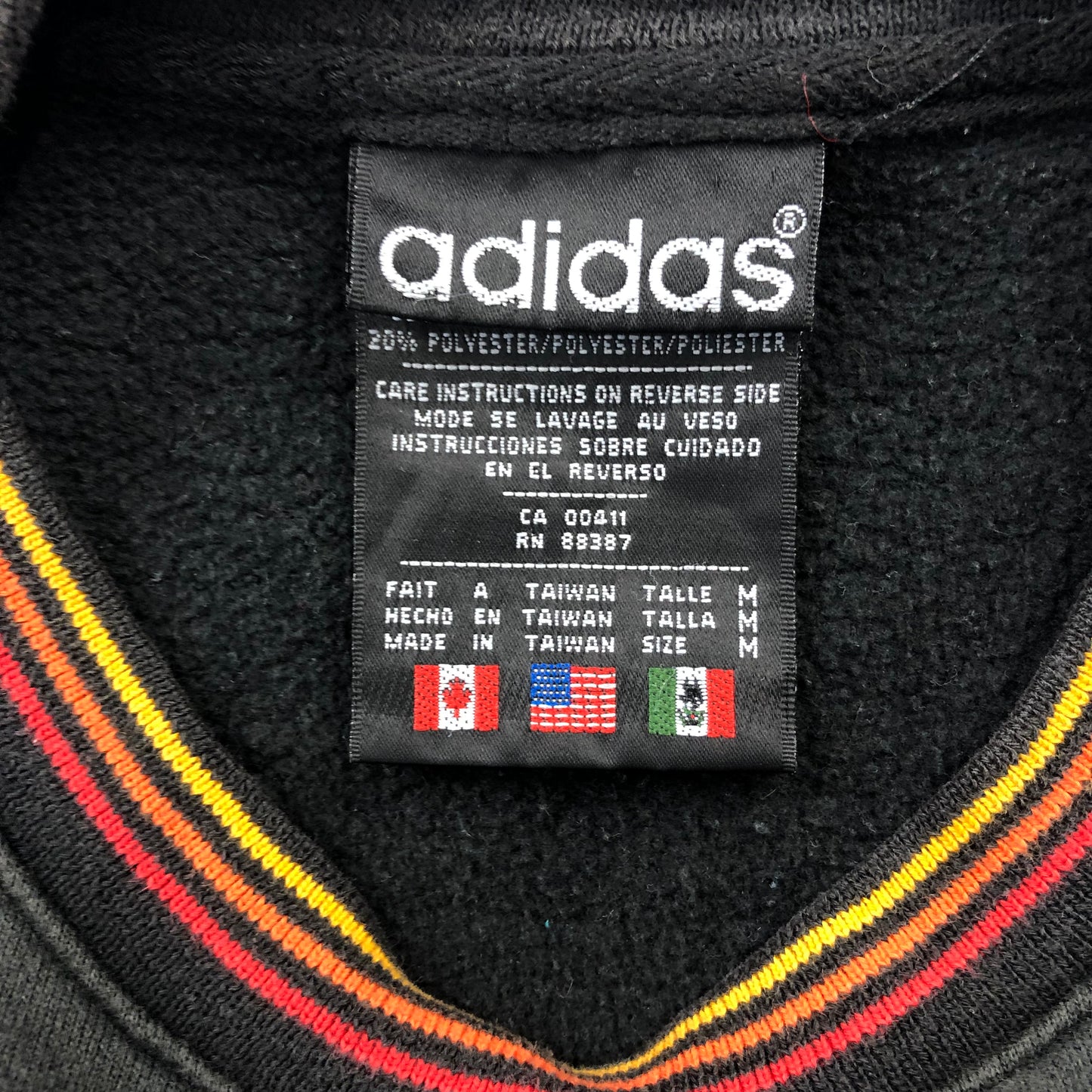 Vintage 90s Adidas Three Stripes Embroided Crewneck Sweatshirt M