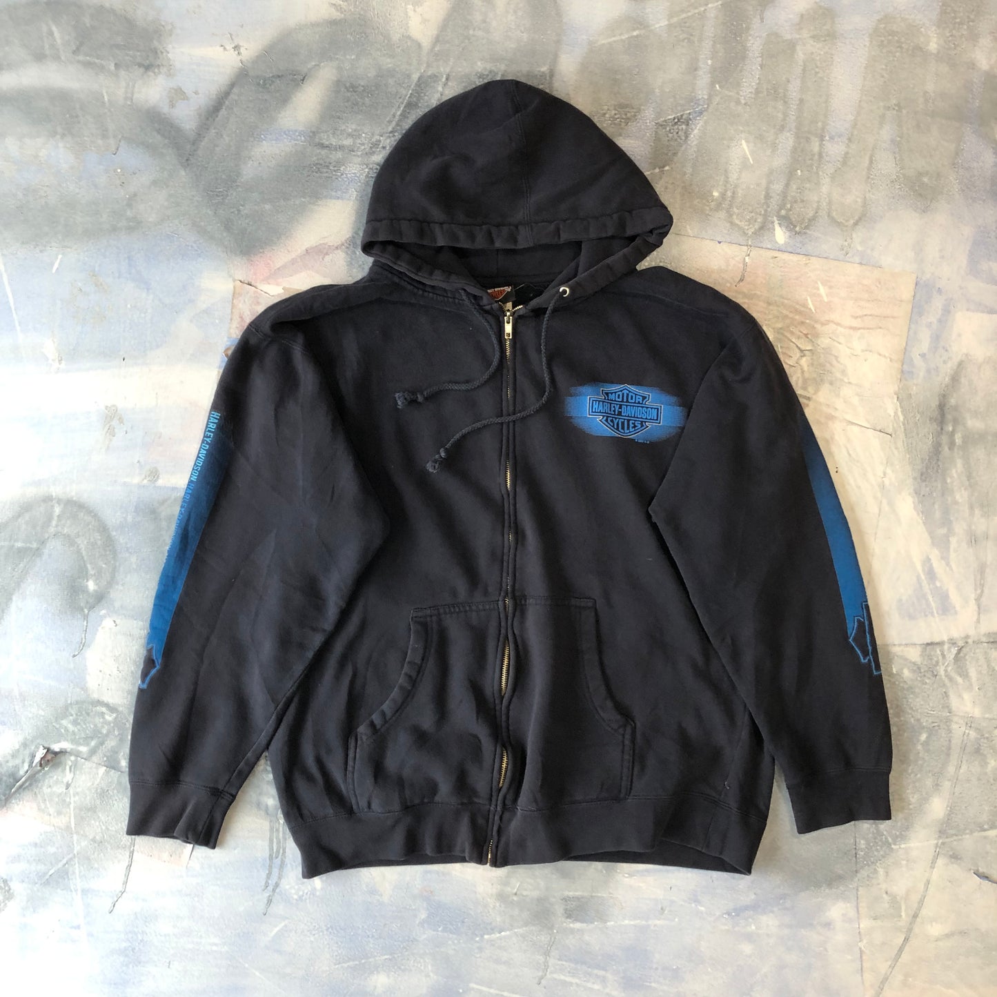Harley Davidson Motrocycles Denali Wasilla Alaska Hoodie Zip Sweatshirt L
