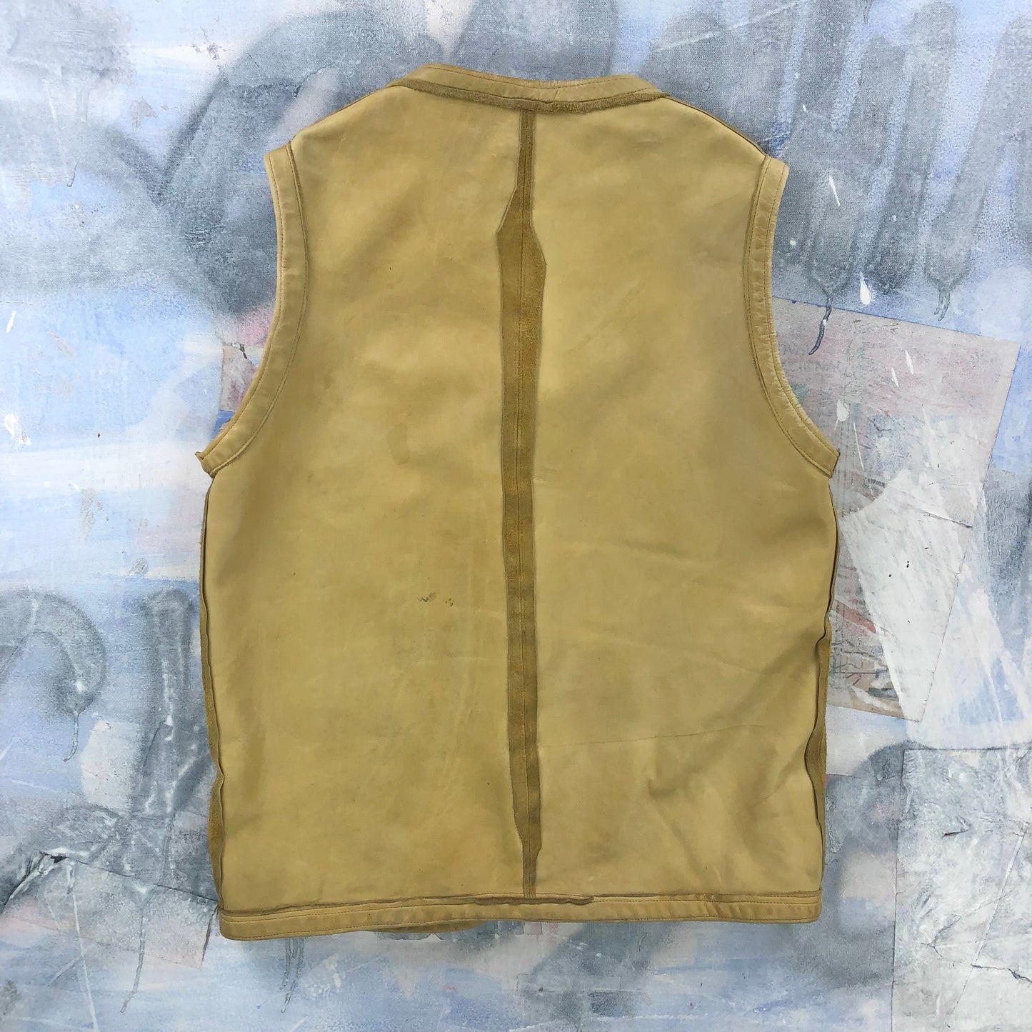 Vintage Leather Western Button Vest L