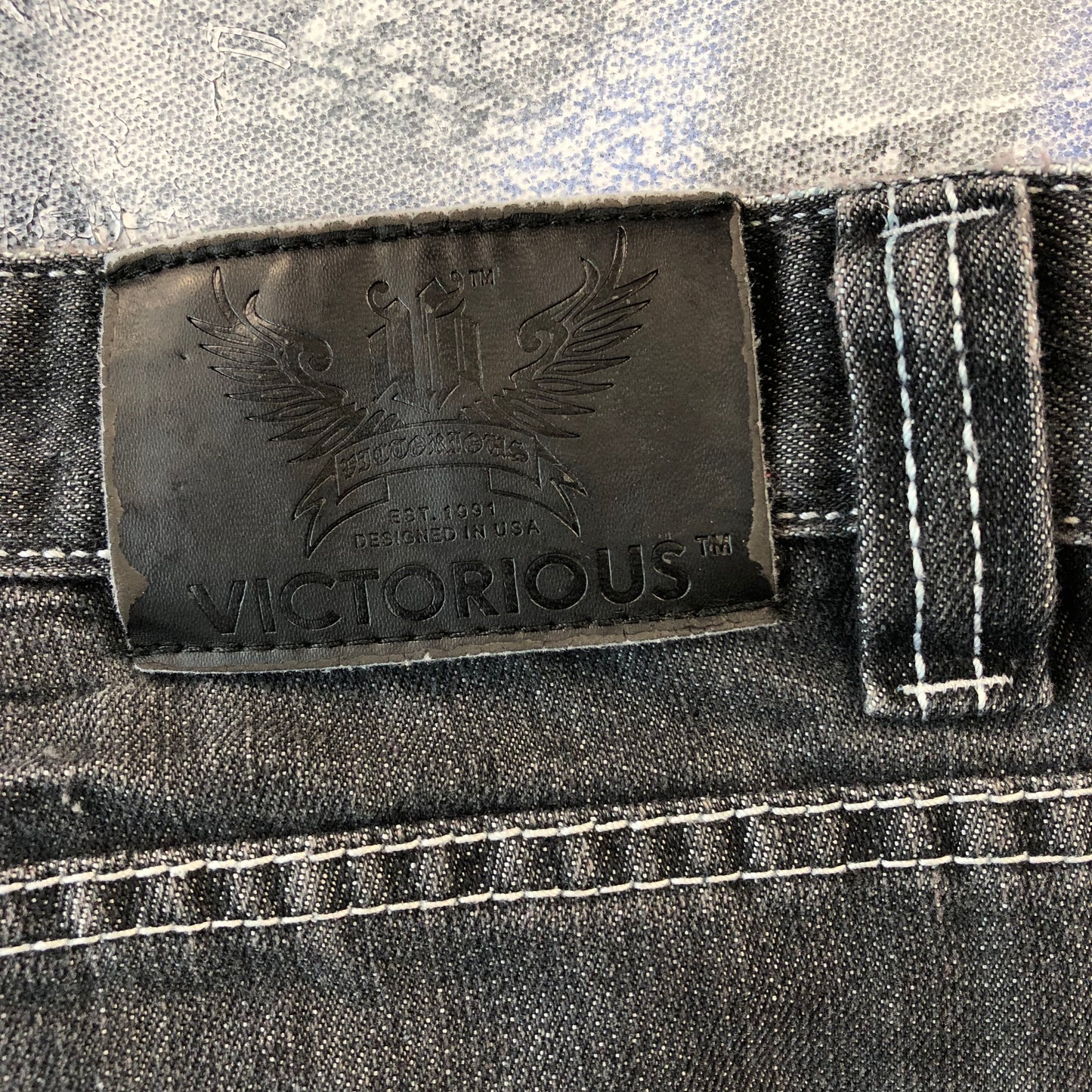 Vintage Y2K Victorious Cannabis Embroided Jort W38