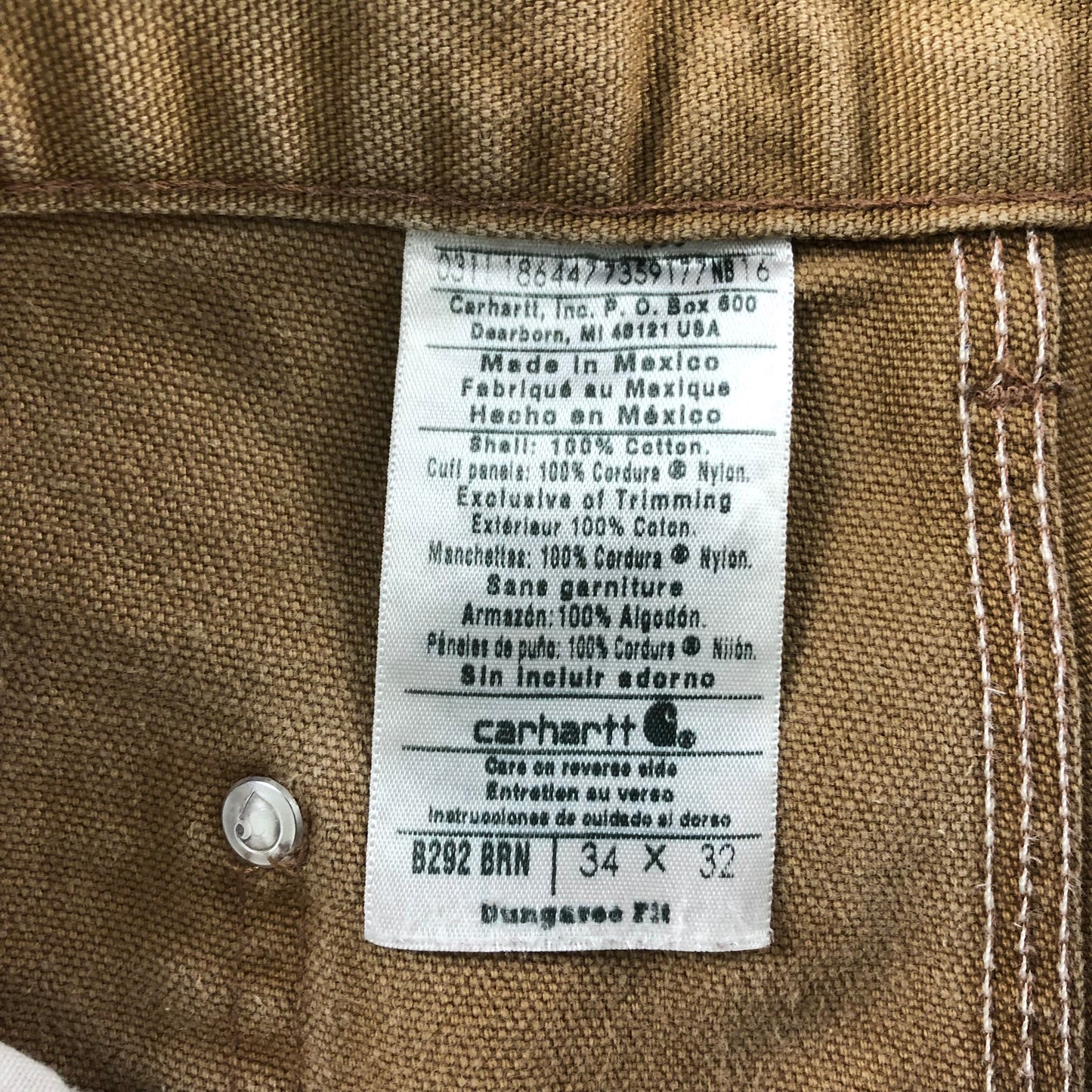 Vintage Carhartt B292 Double Knee Carpenter Workwear Jean W34