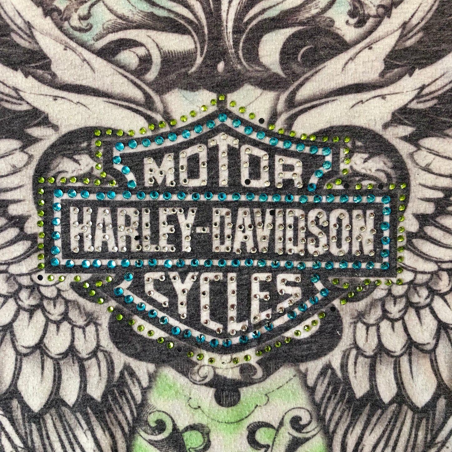 Vintage Harley Davidson Motorcycles Rhinestone Champion T Shirt M (Womens)