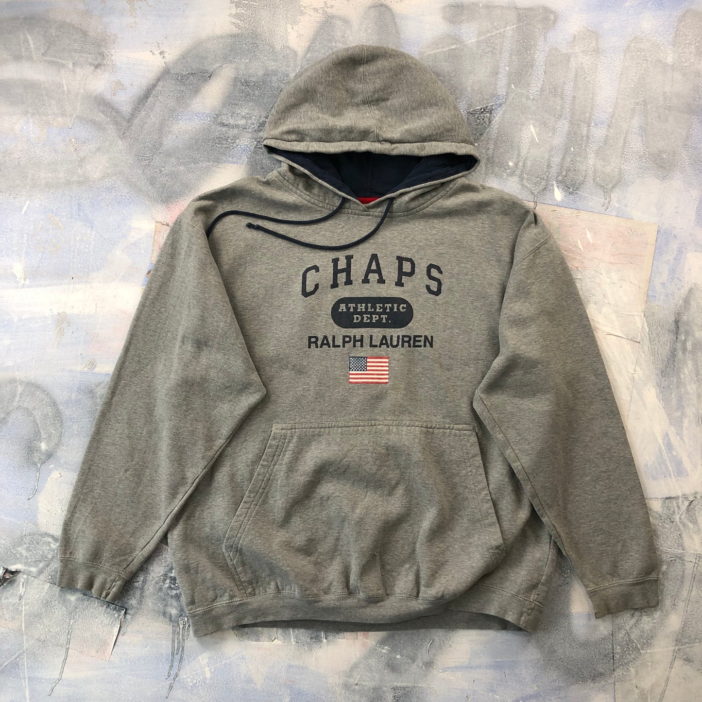 Ralph Lauren Chaps Athletic Dept Retro Hoodie Sweatshirt L