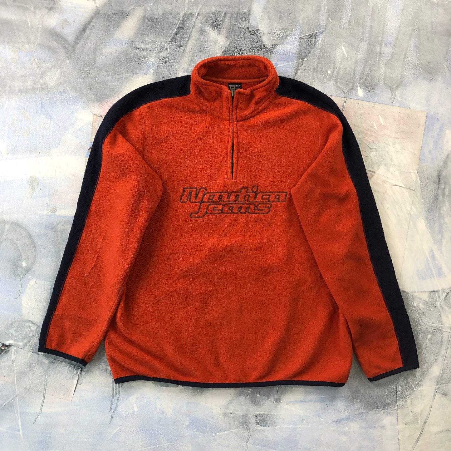 Nautica Jeans Company Quarter Zip Fleece Sweatshirt M