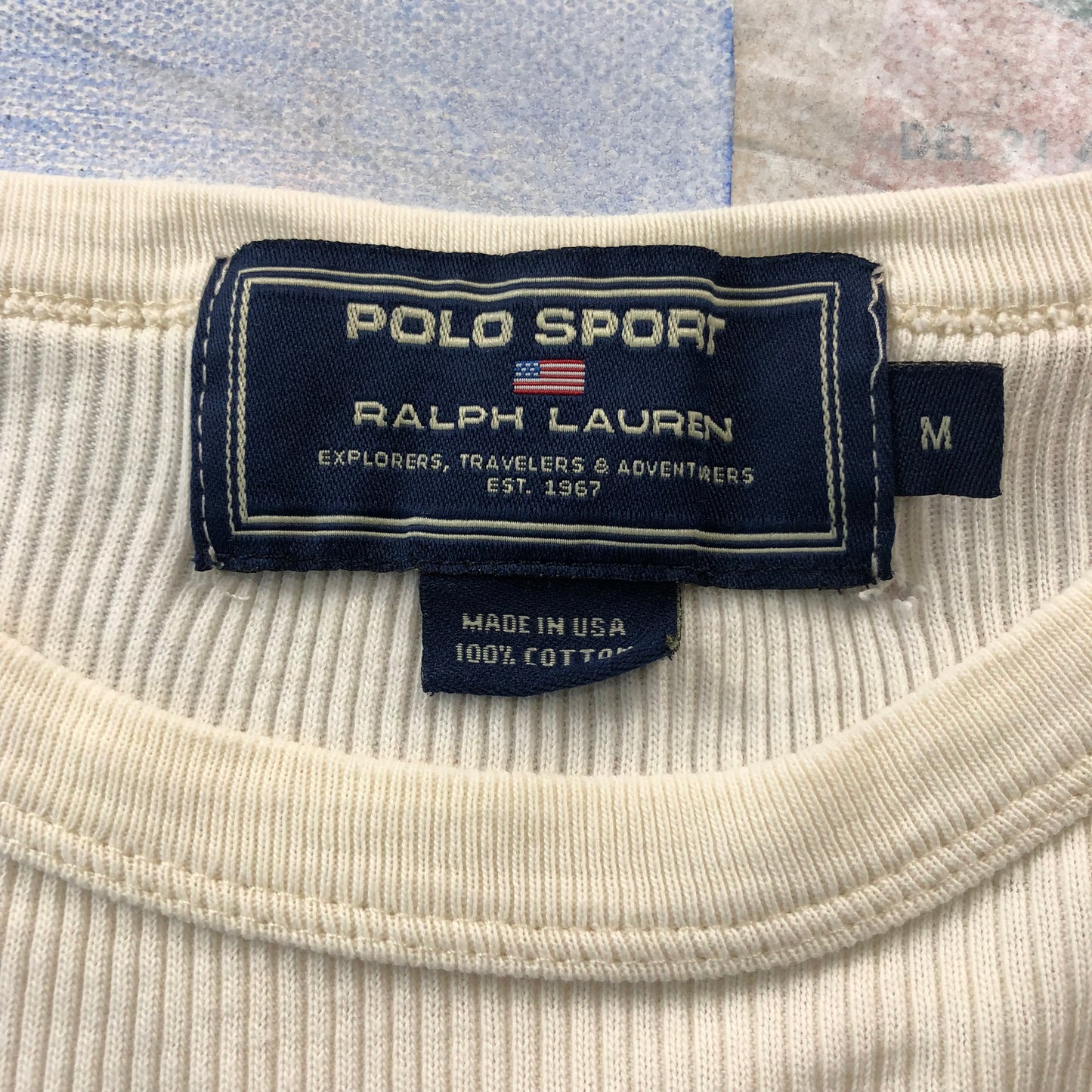 Vintage Ralph Lauren Polo Sport Waffle Knit USA T Shirt M