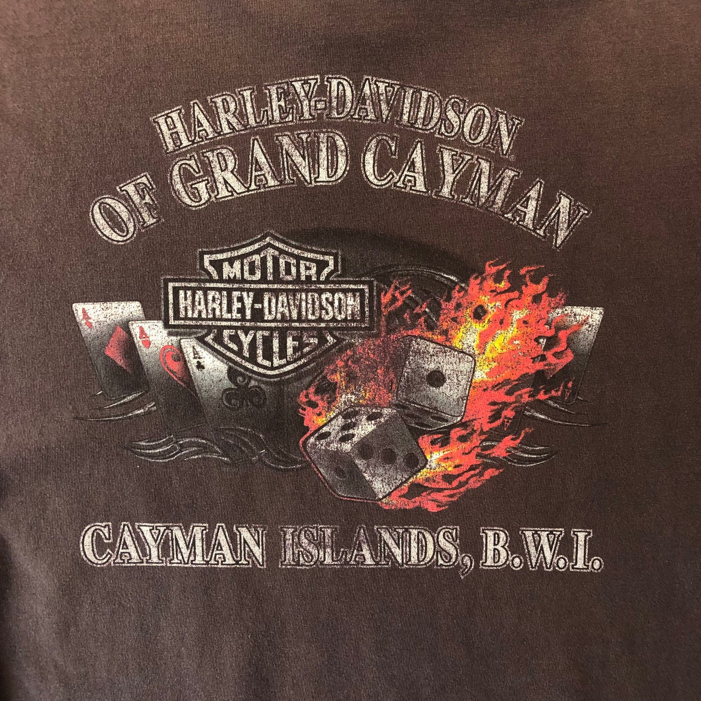 Vintage Harley Davidson Motorcycles Joker Face Cayman Islands T Shirt XL