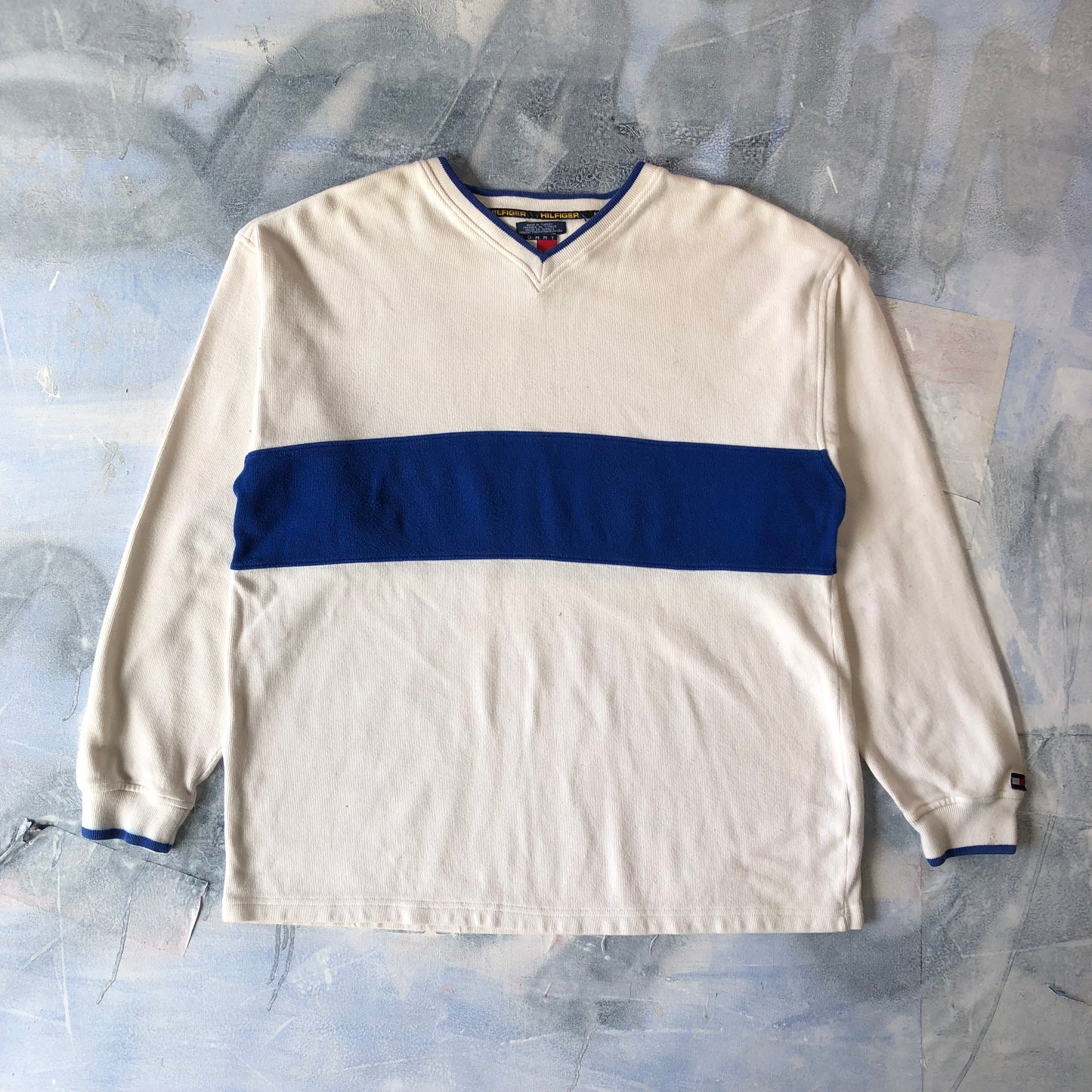 Tommy Hilfiger Retro V Neck Sweater XL