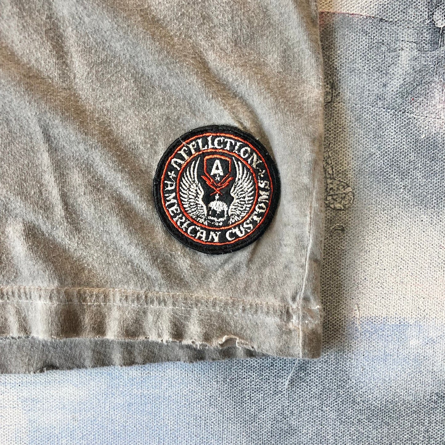 Vintage Y2K Affliction Indian Larry American Customs Motorcycle T Shirt L