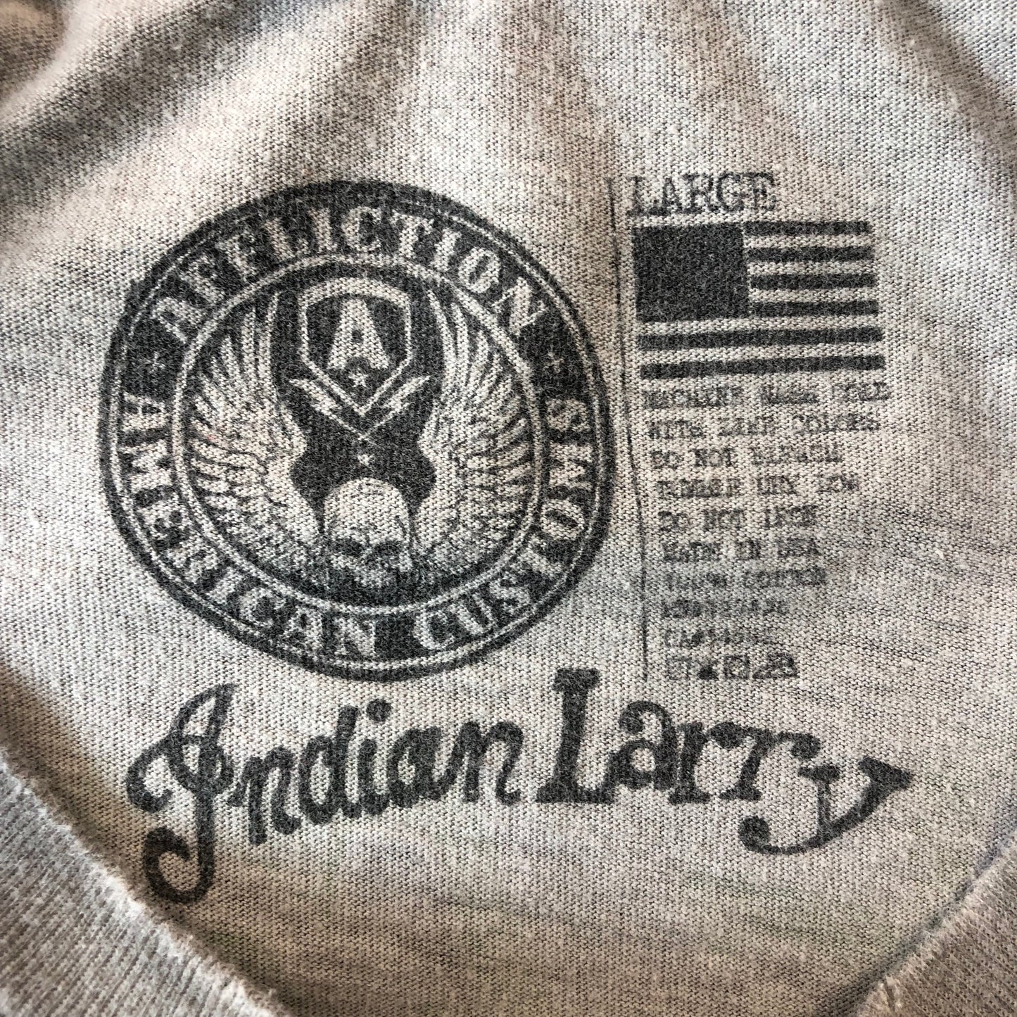 Vintage Y2K Affliction Indian Larry American Customs Motorcycle T Shirt L