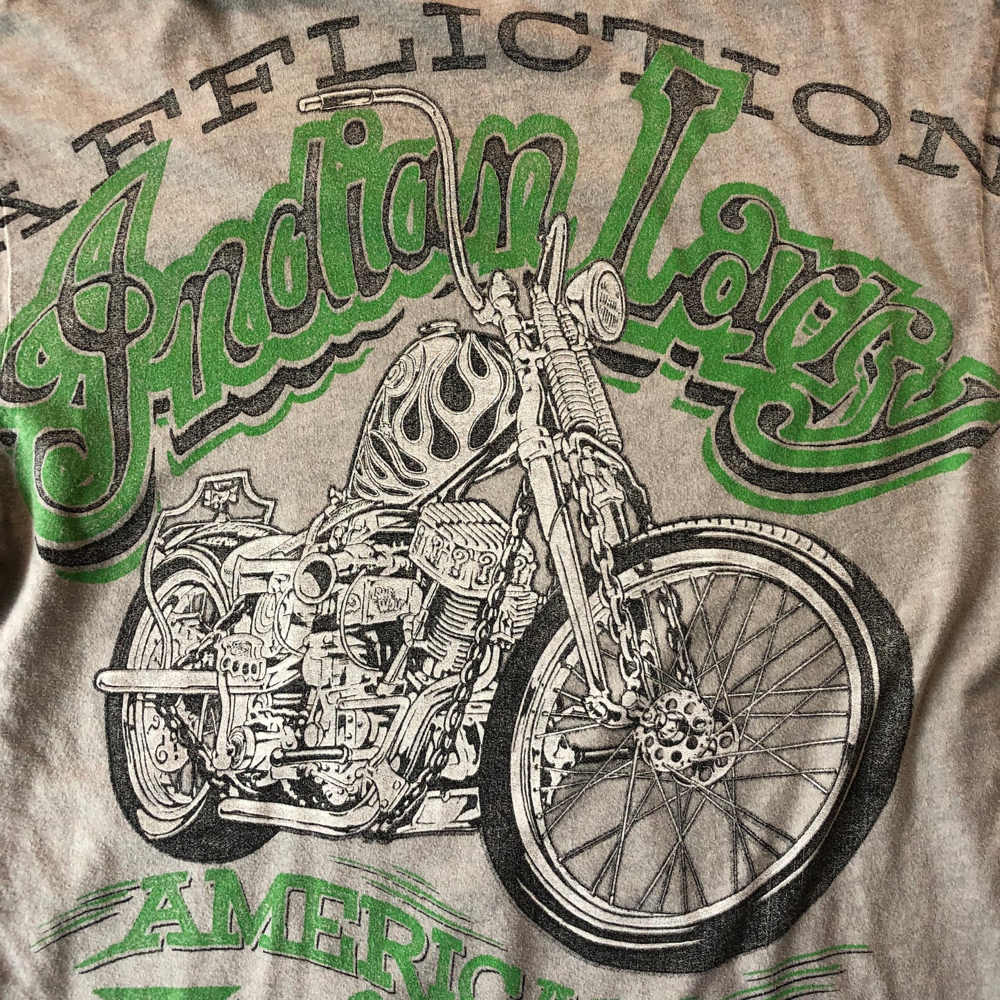 Vintage Y2K Affliction Indian Larry American Customs Motorcycle T Shirt L