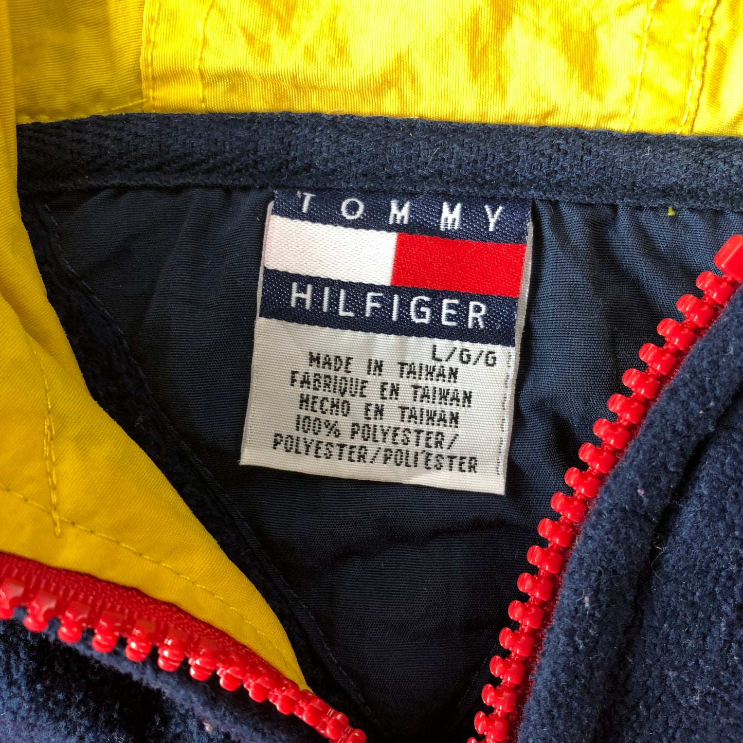 Vintage Tommy Hilfiger Hooded Zip Fleece Sweatshirt L