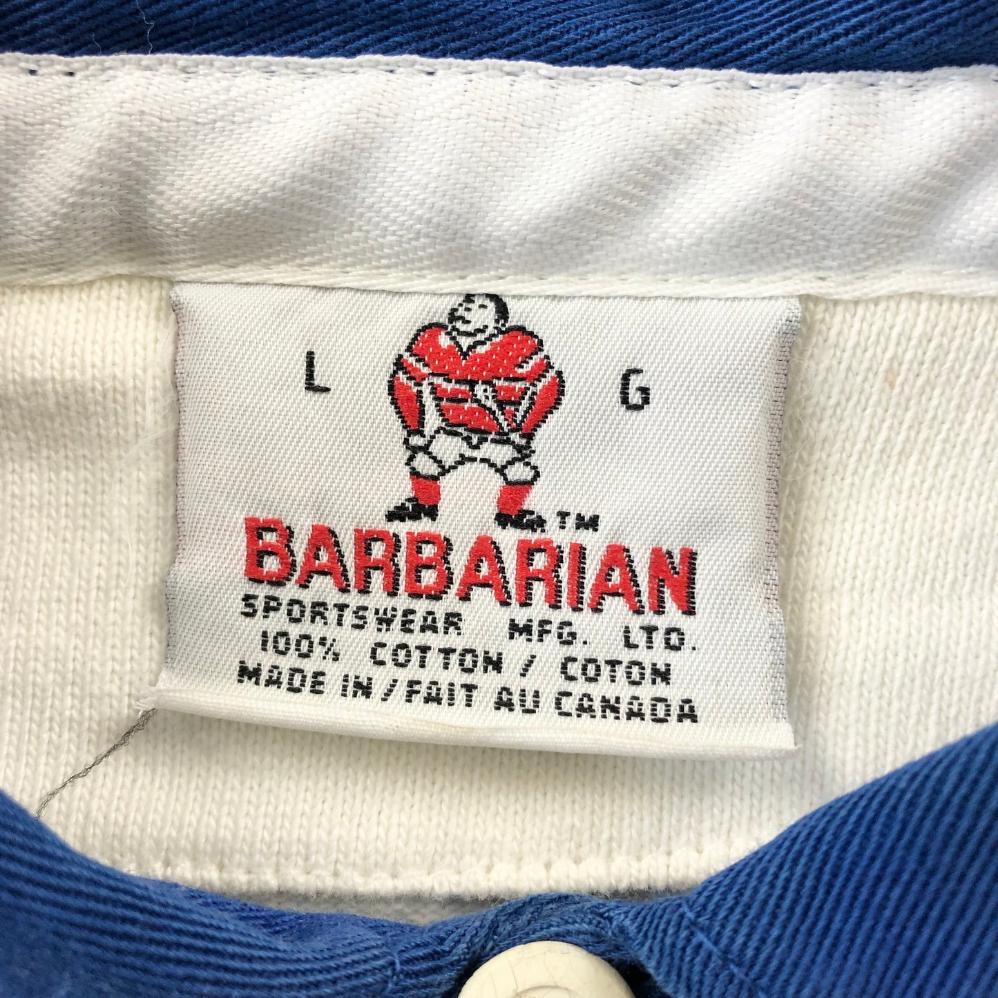 Vintage 90s Barbarian Rugby Long Sleeve Polo Shirt L