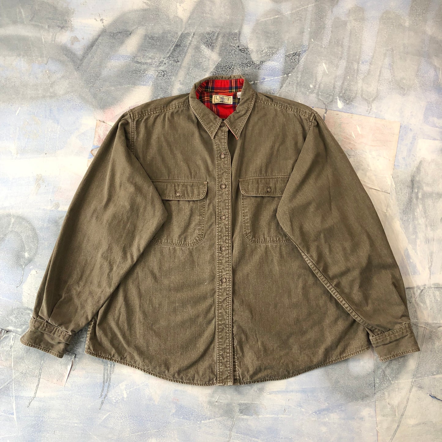 L.L Bean USA Plaid Lined Flannel Button Shirt XL
