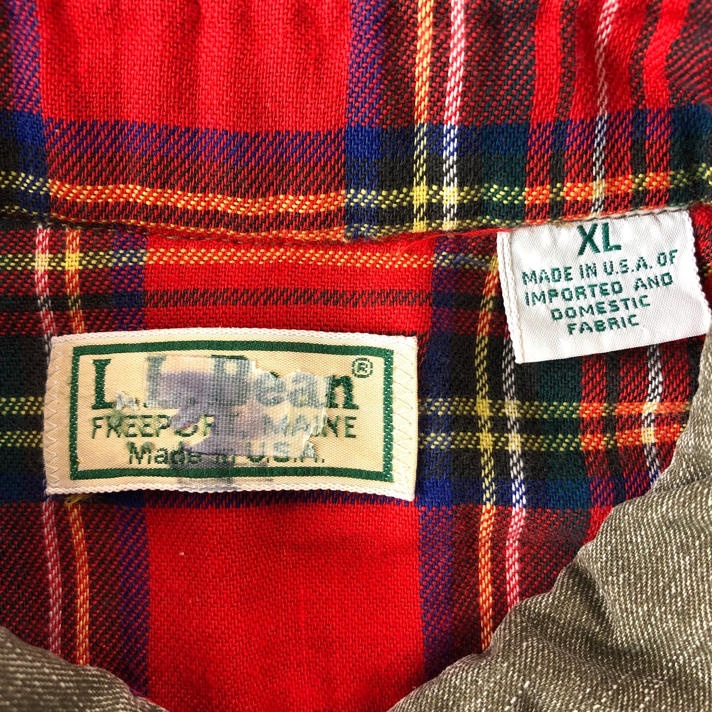 L.L Bean USA Plaid Lined Flannel Button Shirt XL