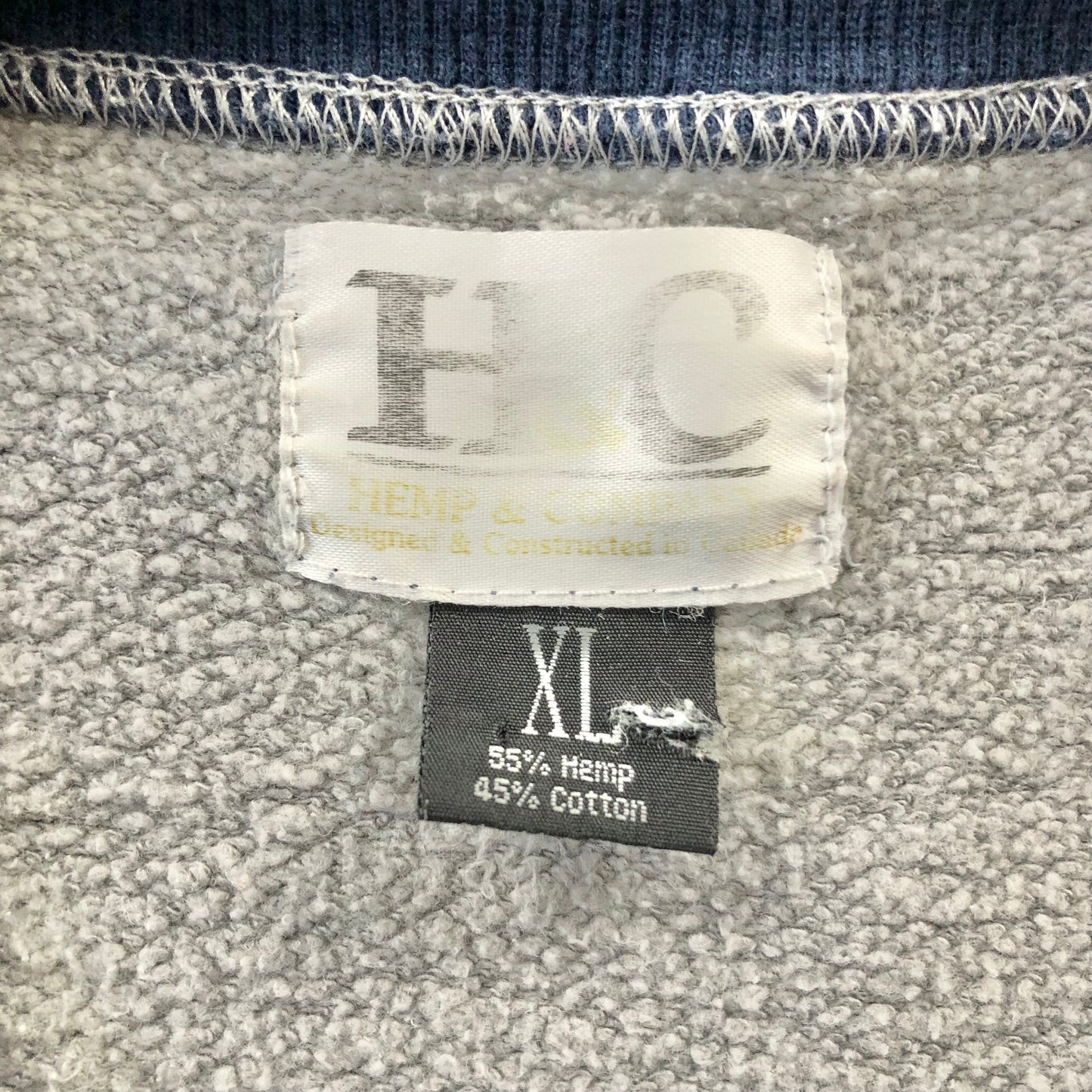 Hemp & Company Distressed Ringer Crewneck Sweatshirt XL
