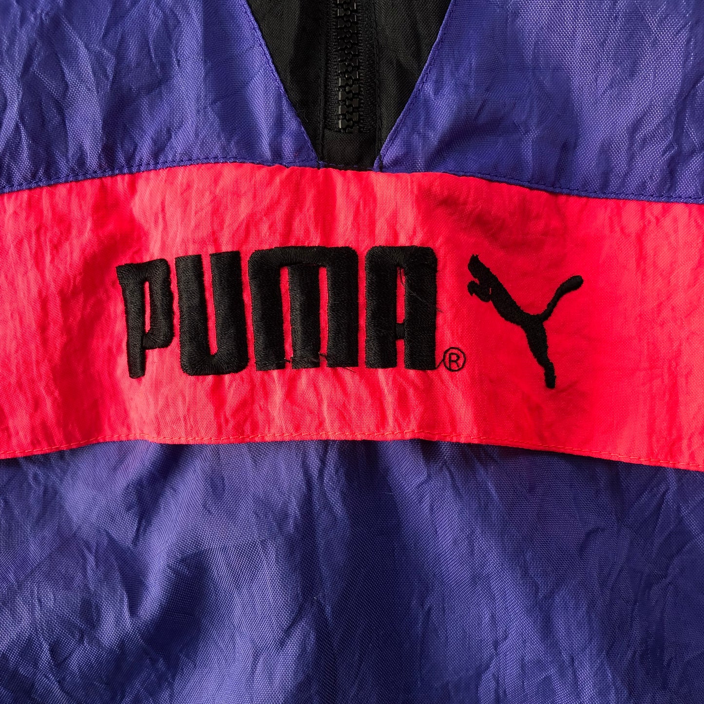 Puma 90s Colorblock Quarter Zip Hooded Puffer Jacket XL