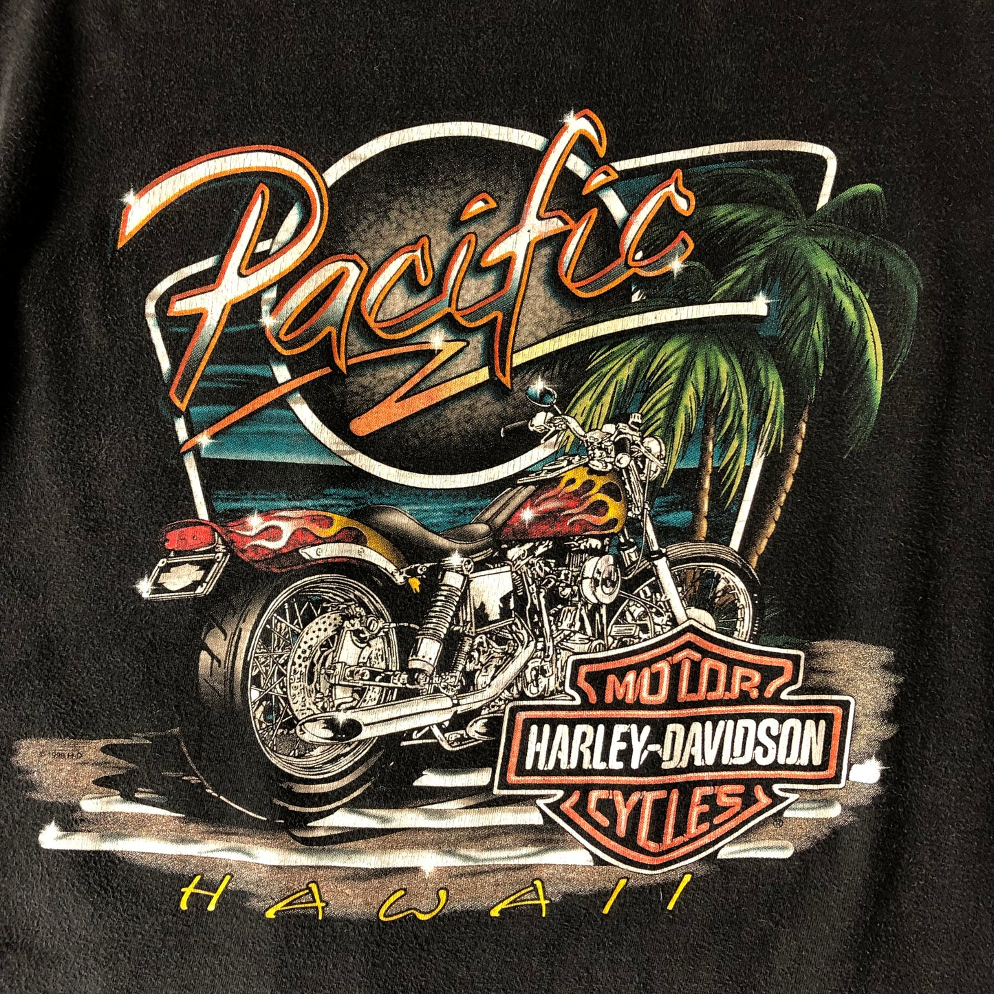 Vintage USA Harley Davidson Motorcycles Pacific Hawaii Pocket T Shirt XL