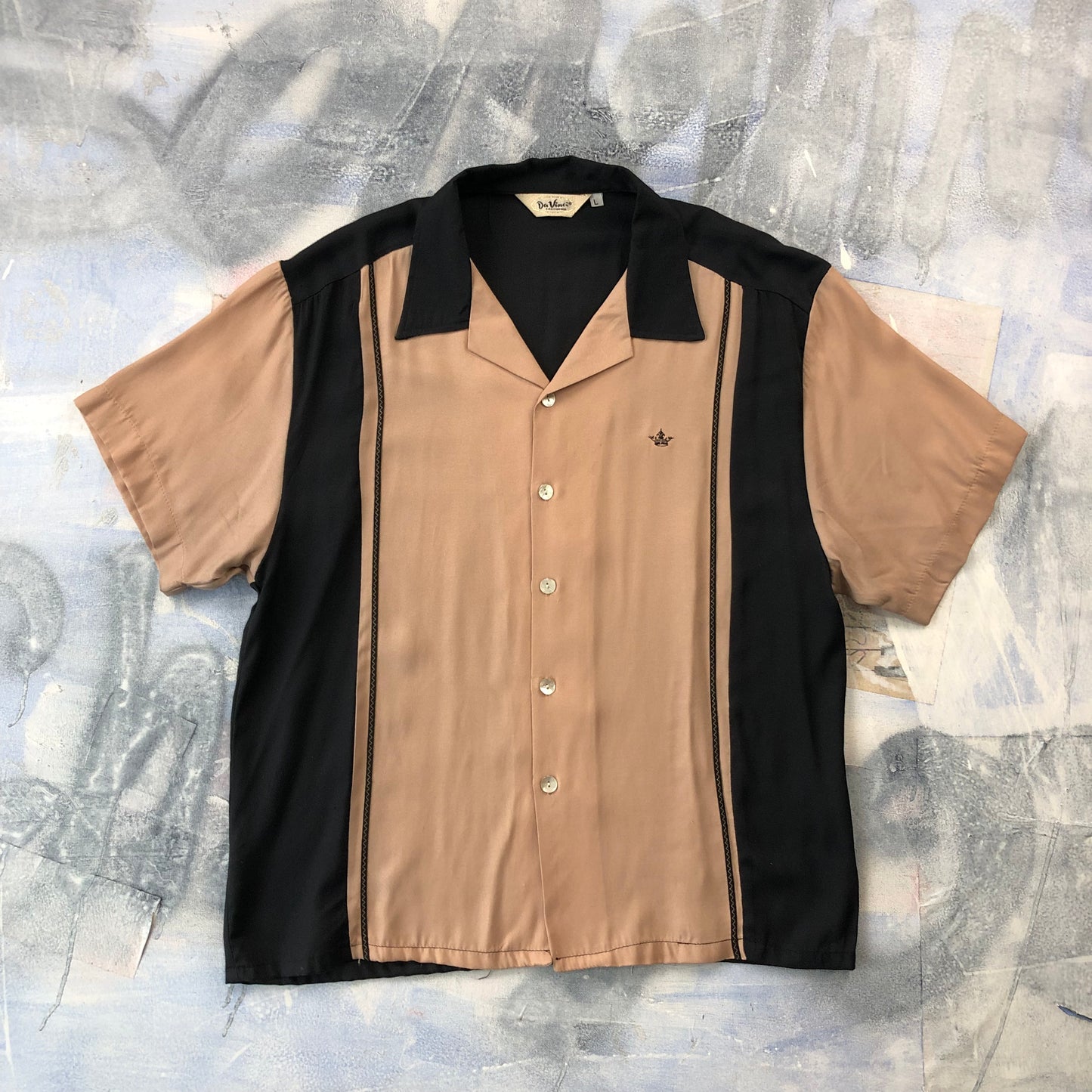 DaVinci Camp Collar Rockabilly Button Shirt L