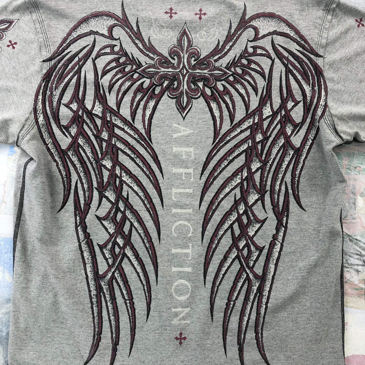 Vintage Y2K Affliction Live Fast Reversible T Shirt L