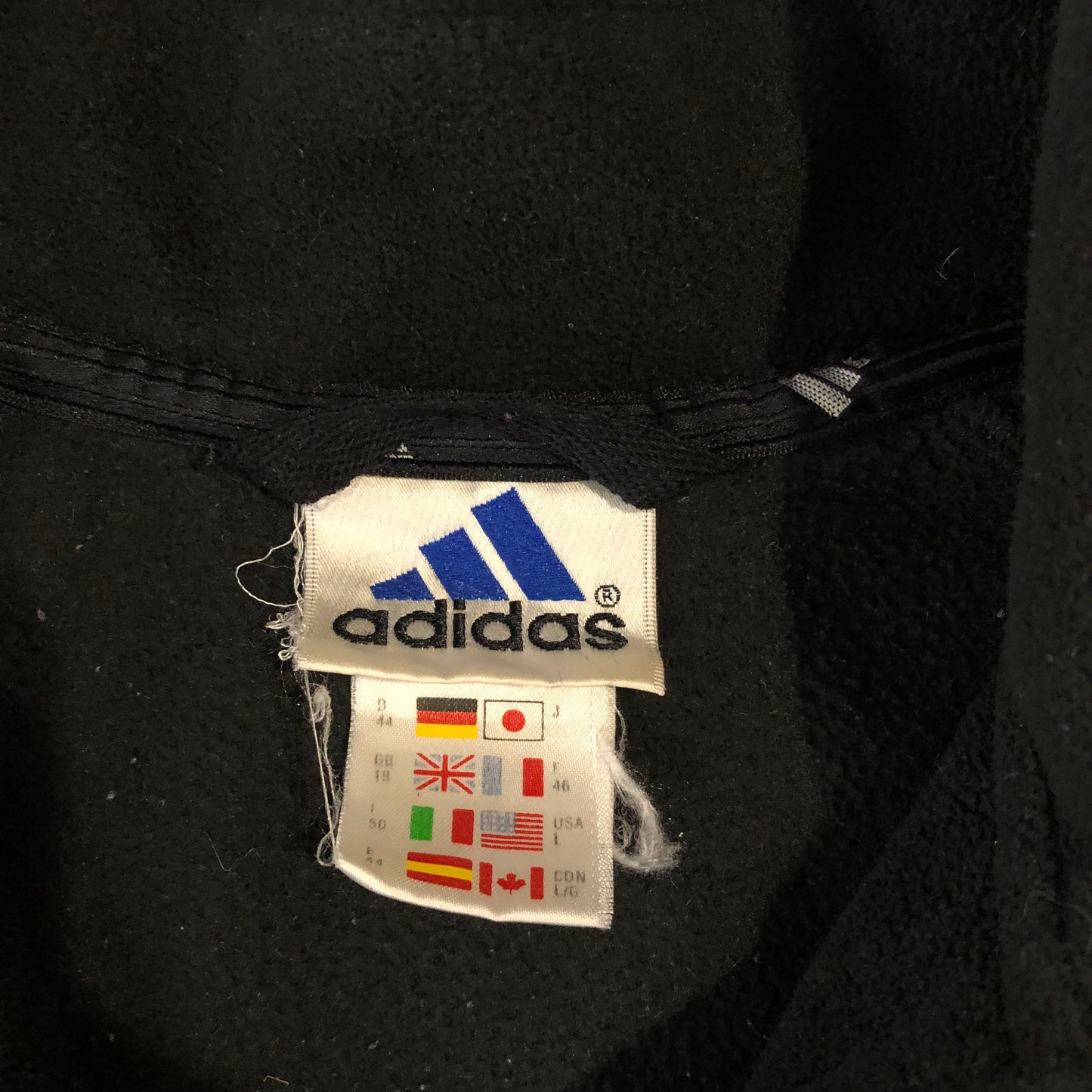 Vintage Adidas Full Zip Mock Neck Fleece Sweatshirt L