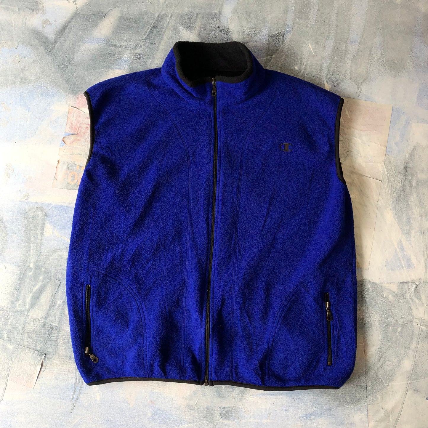 Champion Retro Full Zip Vest Fleece Sweatshirt XXL