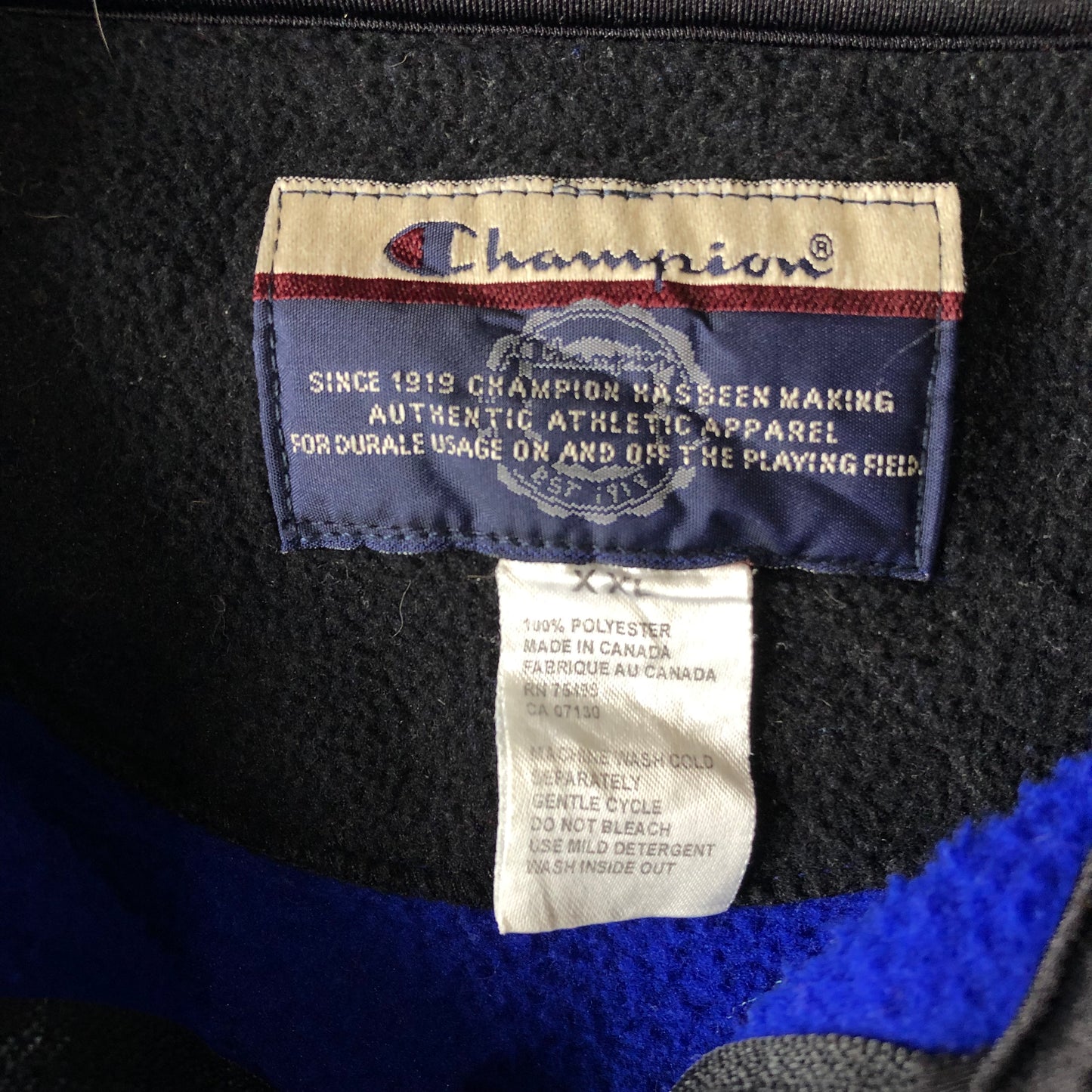 Vintage Champion Full Zip Vest Fleece Sweatshirt XXL