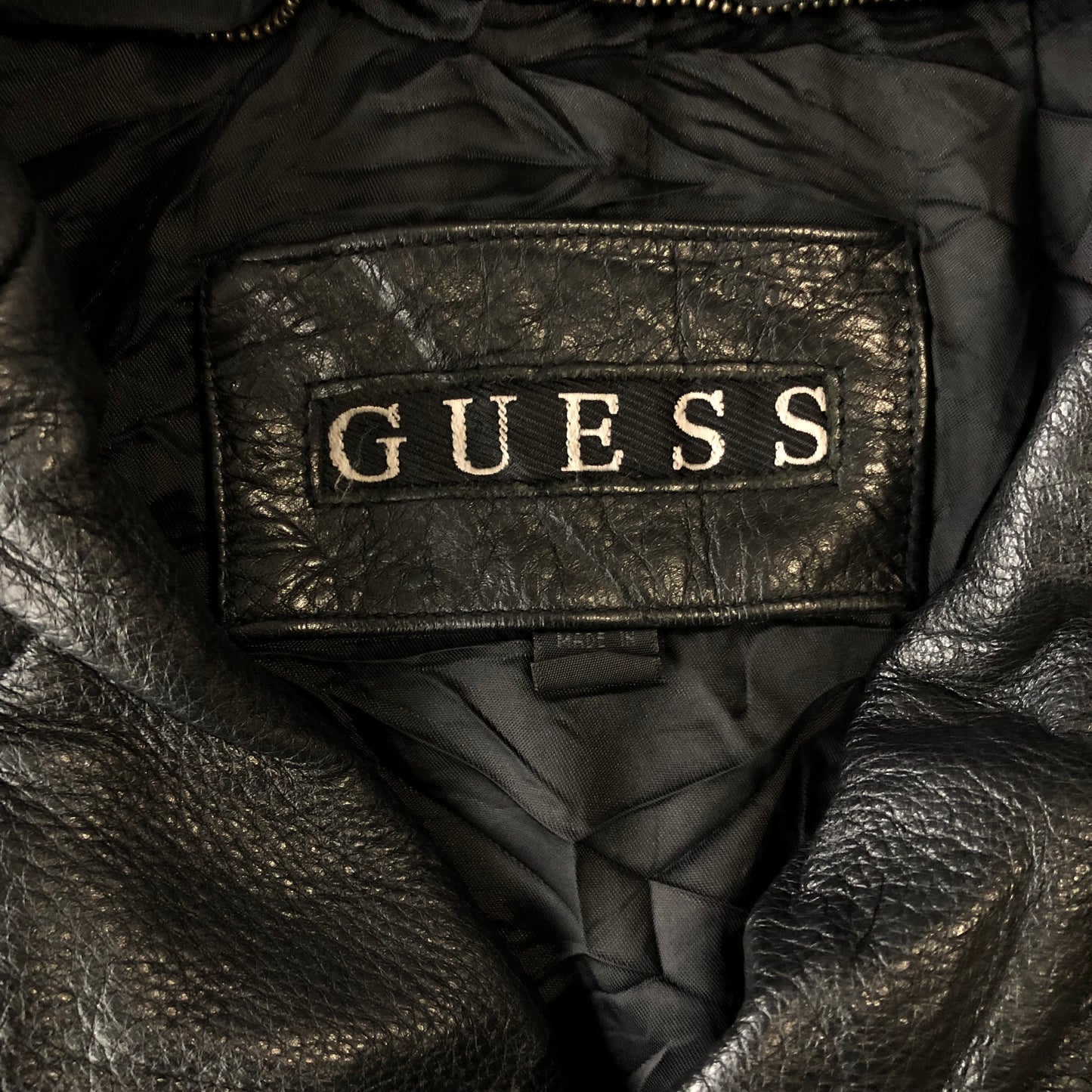 Vintage Guess Leather Button Jacket M
