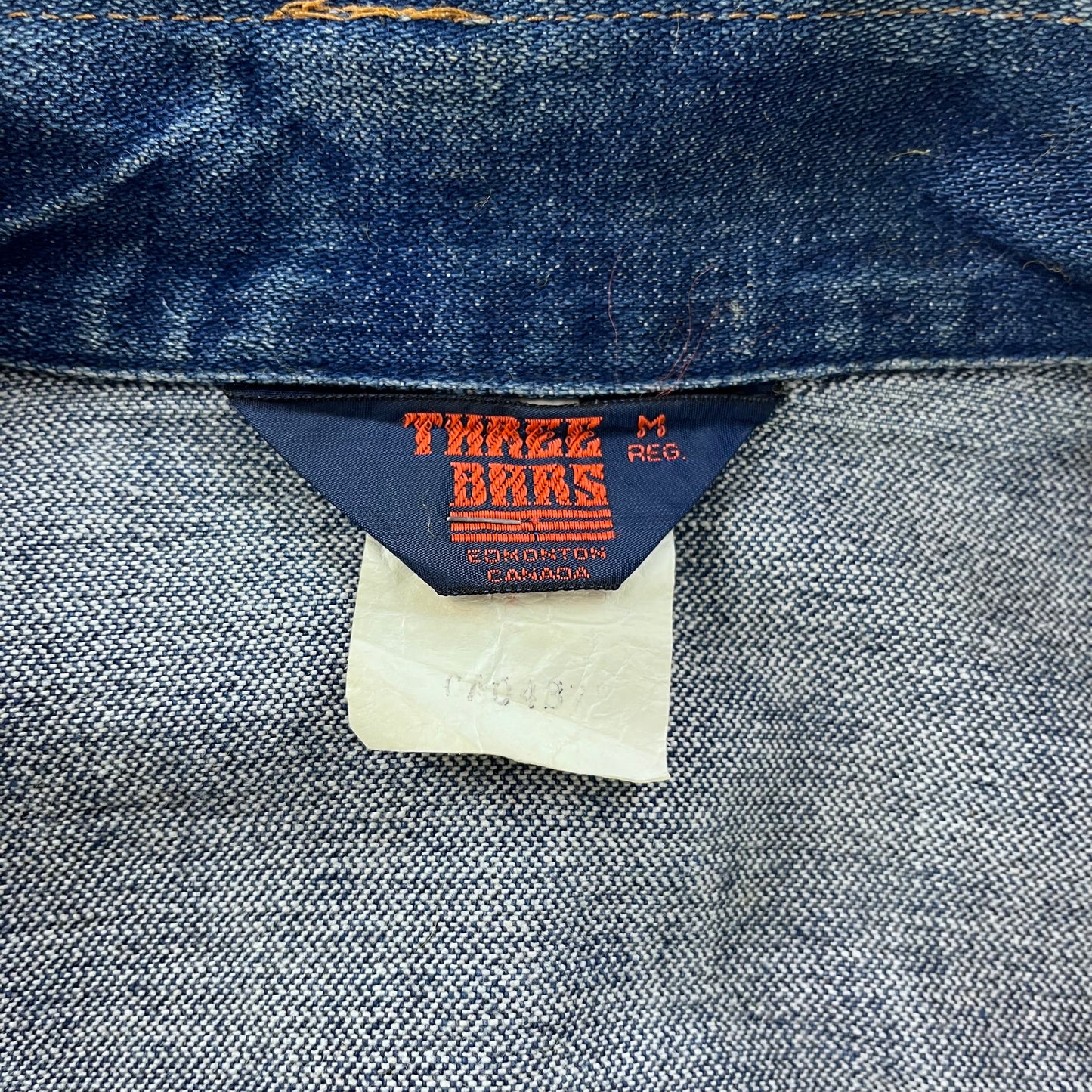 Vintage 90s Three Bars Denim Button Jacket M