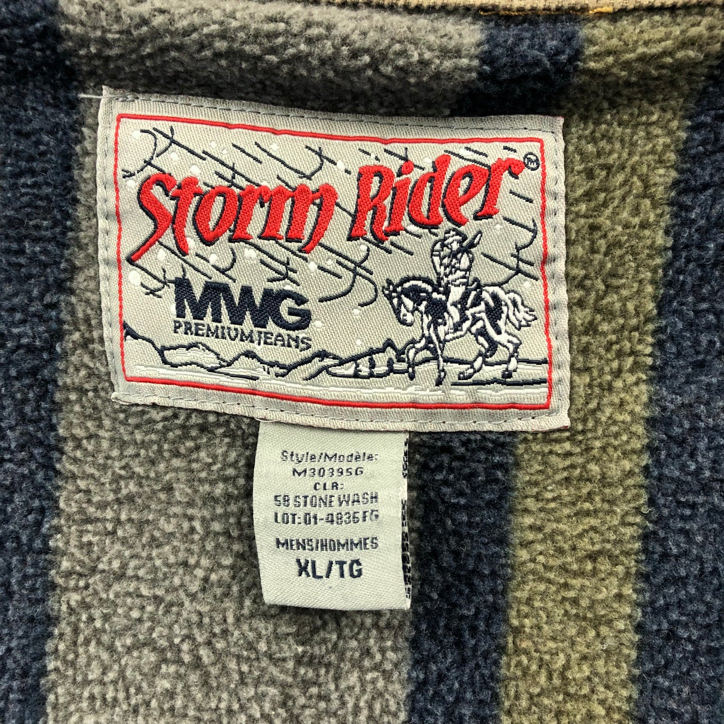 MWG Storm Rider Blanket Lined Corduroy Collar Denim Button Jacket XL