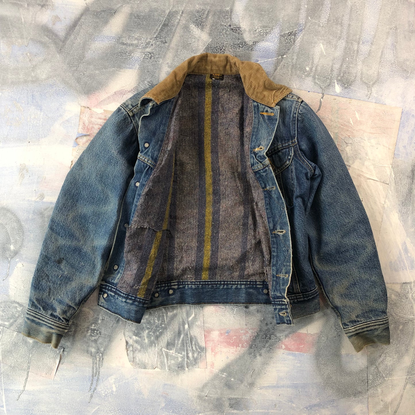Lee Corduroy Collar Blanket Lined Button Denim Jacket S (Womens)