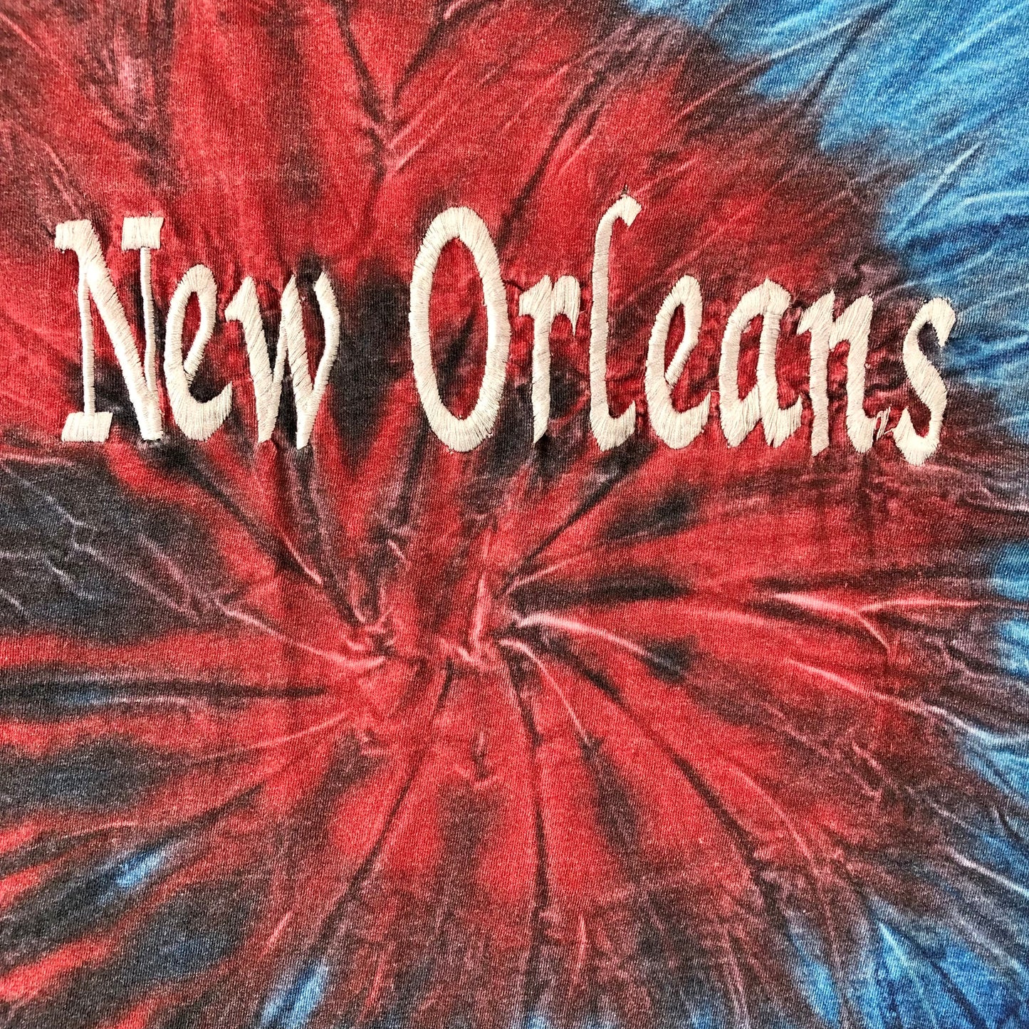 Vintage New Orleans Embroided Ty Dye T Shirt L