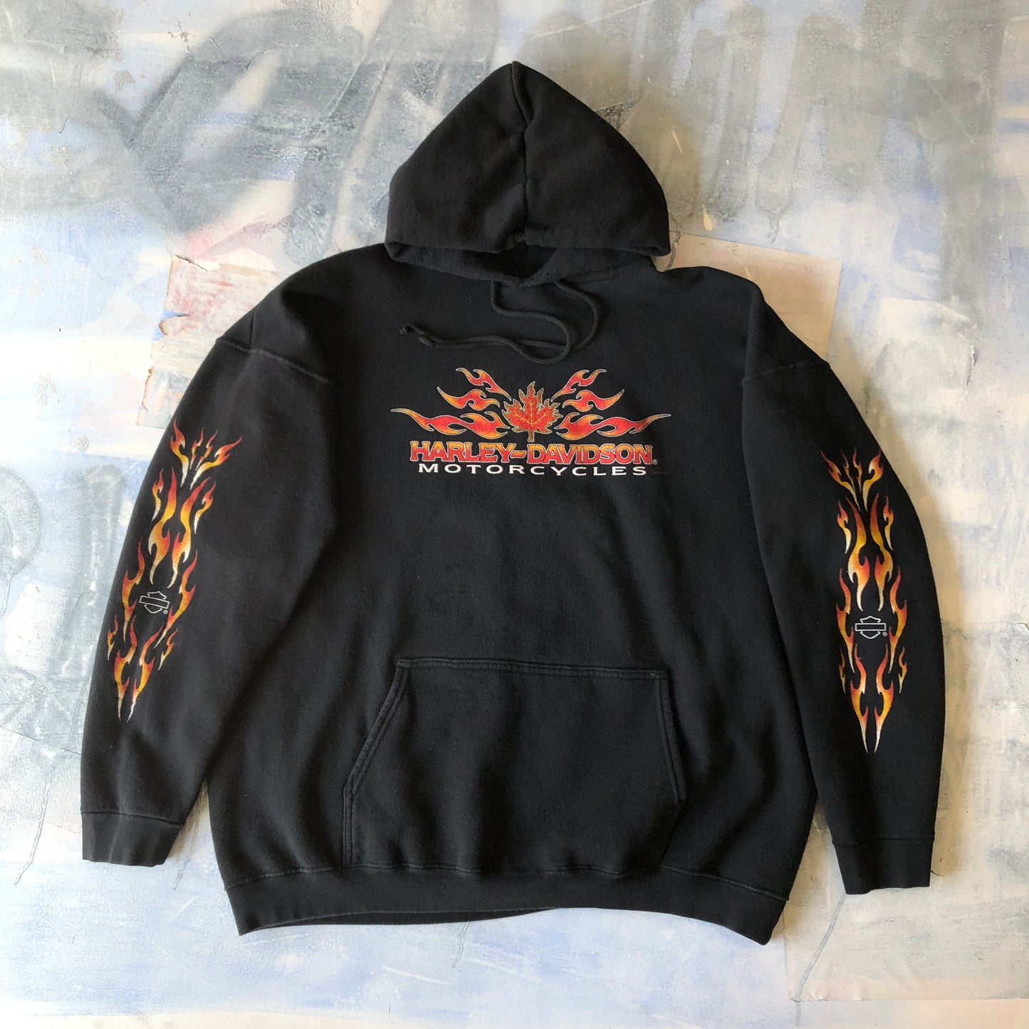 Harley Davidson Motorcycles Kane´s Kelowna B.C Flames Hoodie Sweatshirt XXL