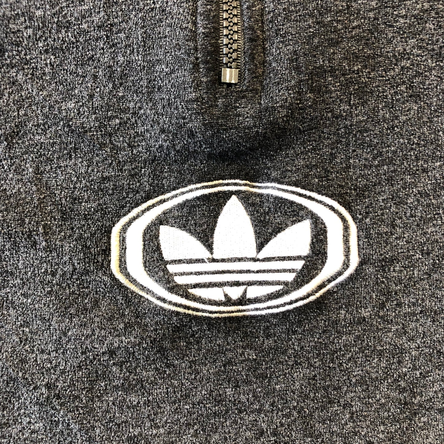 Adidas Retro Trefoil Quarter Zip Fleece Sweatshirt L