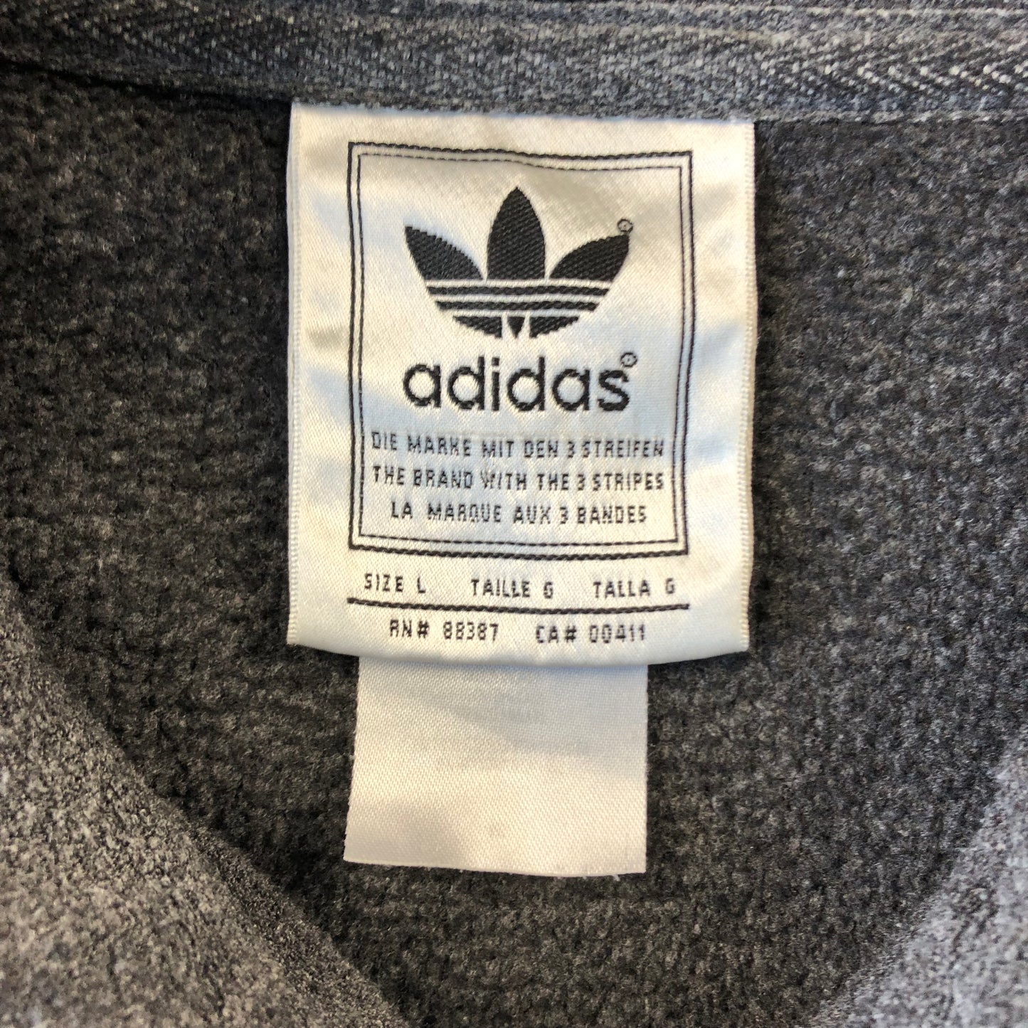 Vintage Adidas Trefoil Quarter Zip Fleece Sweatshirt L