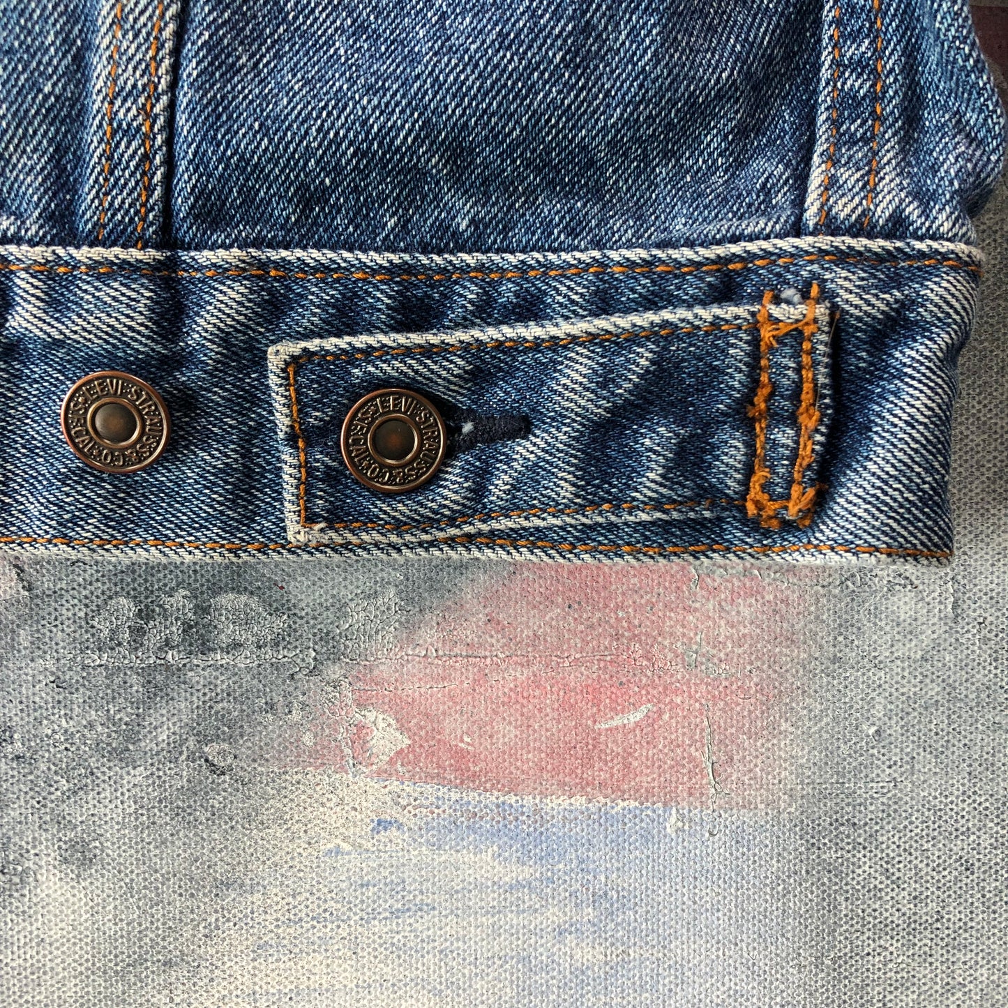 Vintage Levis Orange Tag Denim Button Jacket L